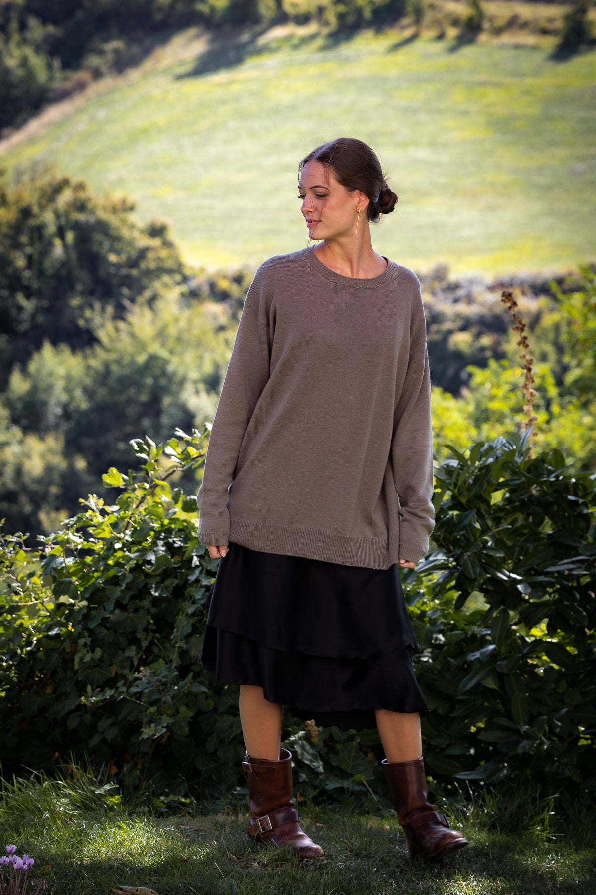 ROSA 22.22 — Maglia girocollo in lana vergine Botto Giuseppe 140s, finezza 7 — Laboratorio artigianale veneto, Made in Italy