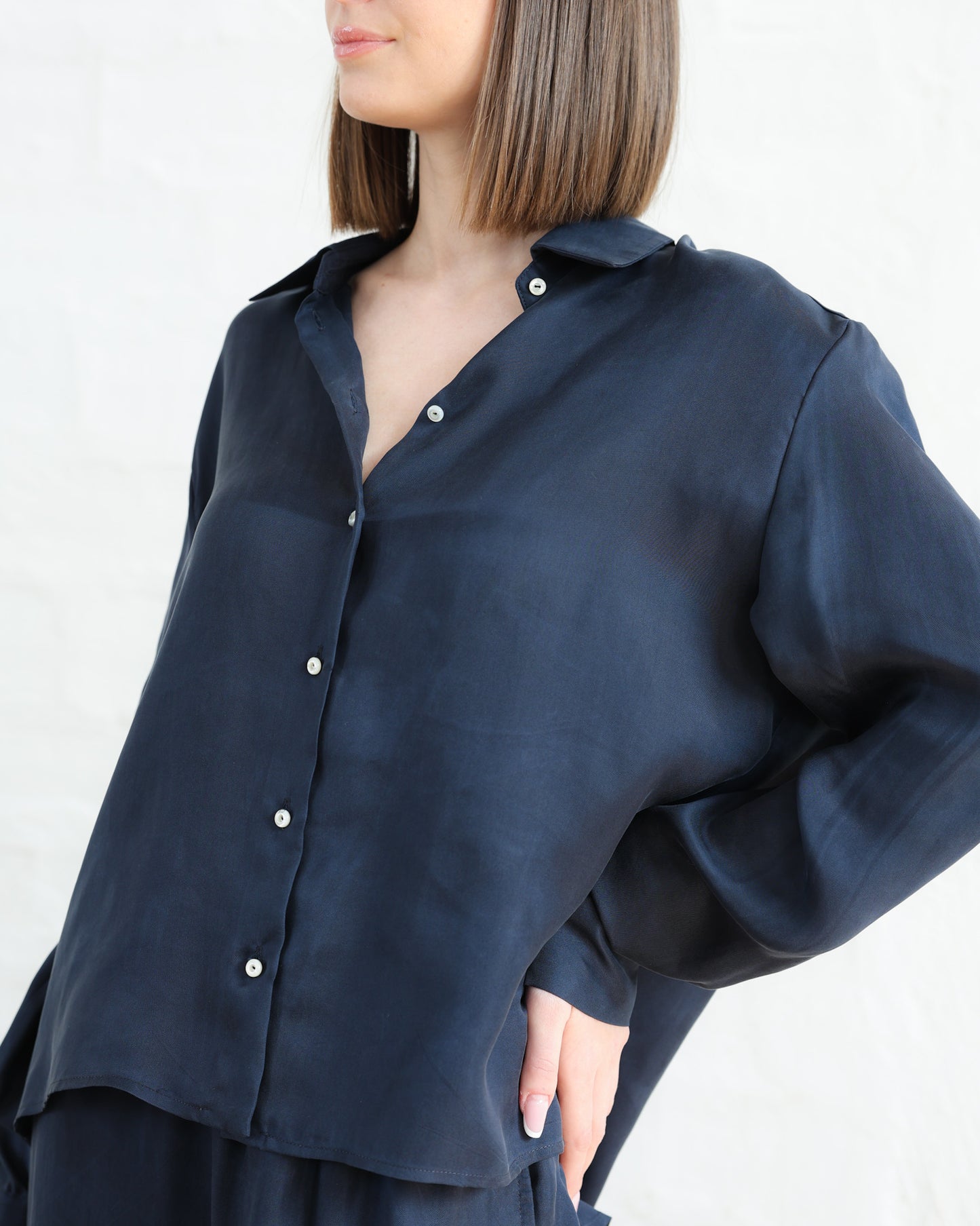 Completo in Twill di Pura Seta — Camicia + Pantalone — Manifattura Artigianale Made in Italy