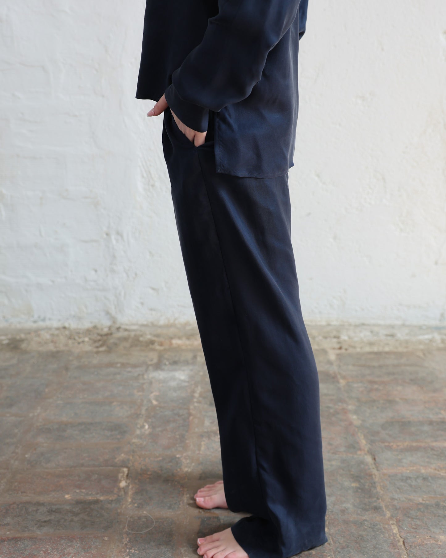 Completo in Twill di Pura Seta — Camicia + Pantalone — Manifattura Artigianale Made in Italy