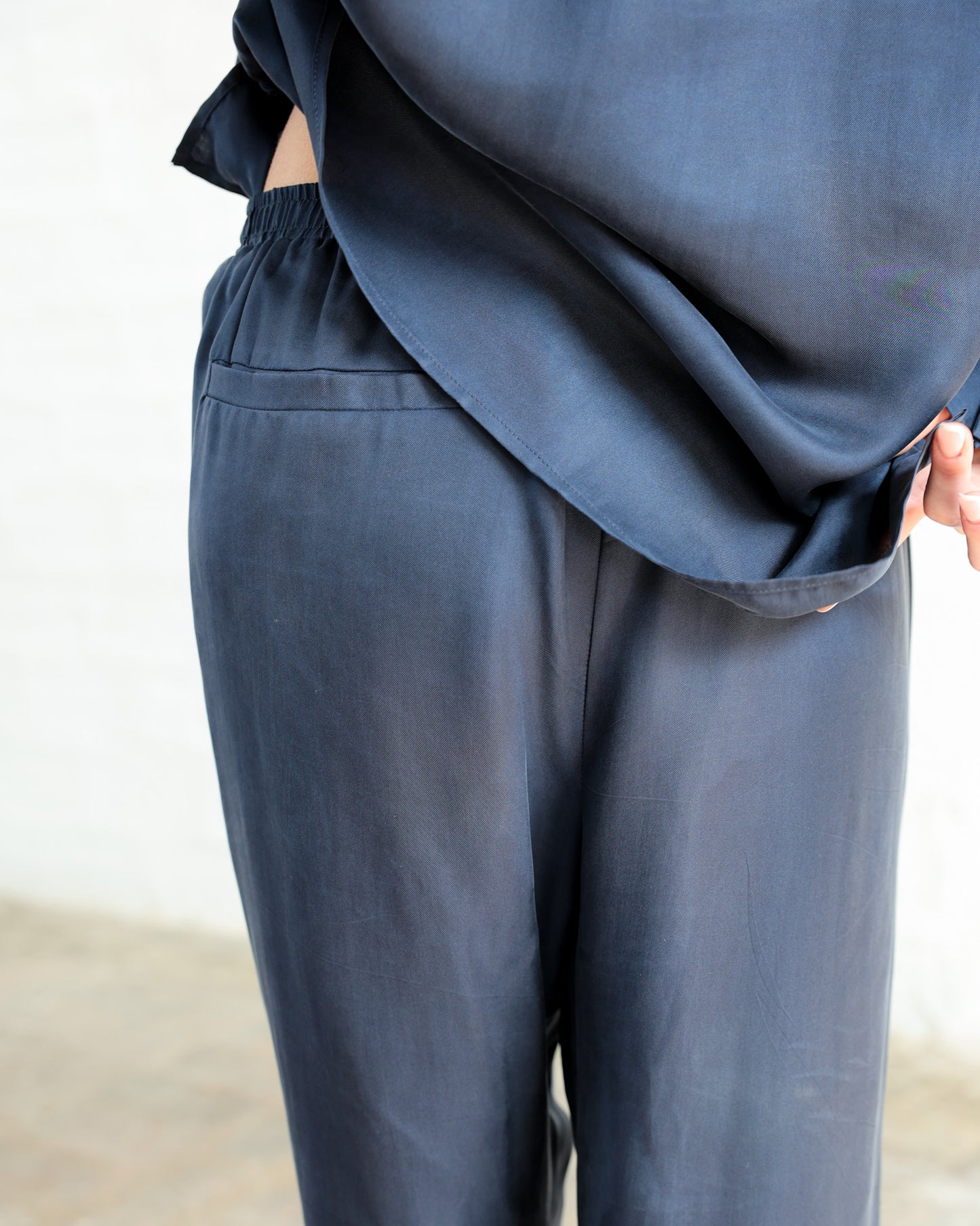 Completo in Twill di Pura Seta — Camicia + Pantalone — Manifattura Artigianale Made in Italy