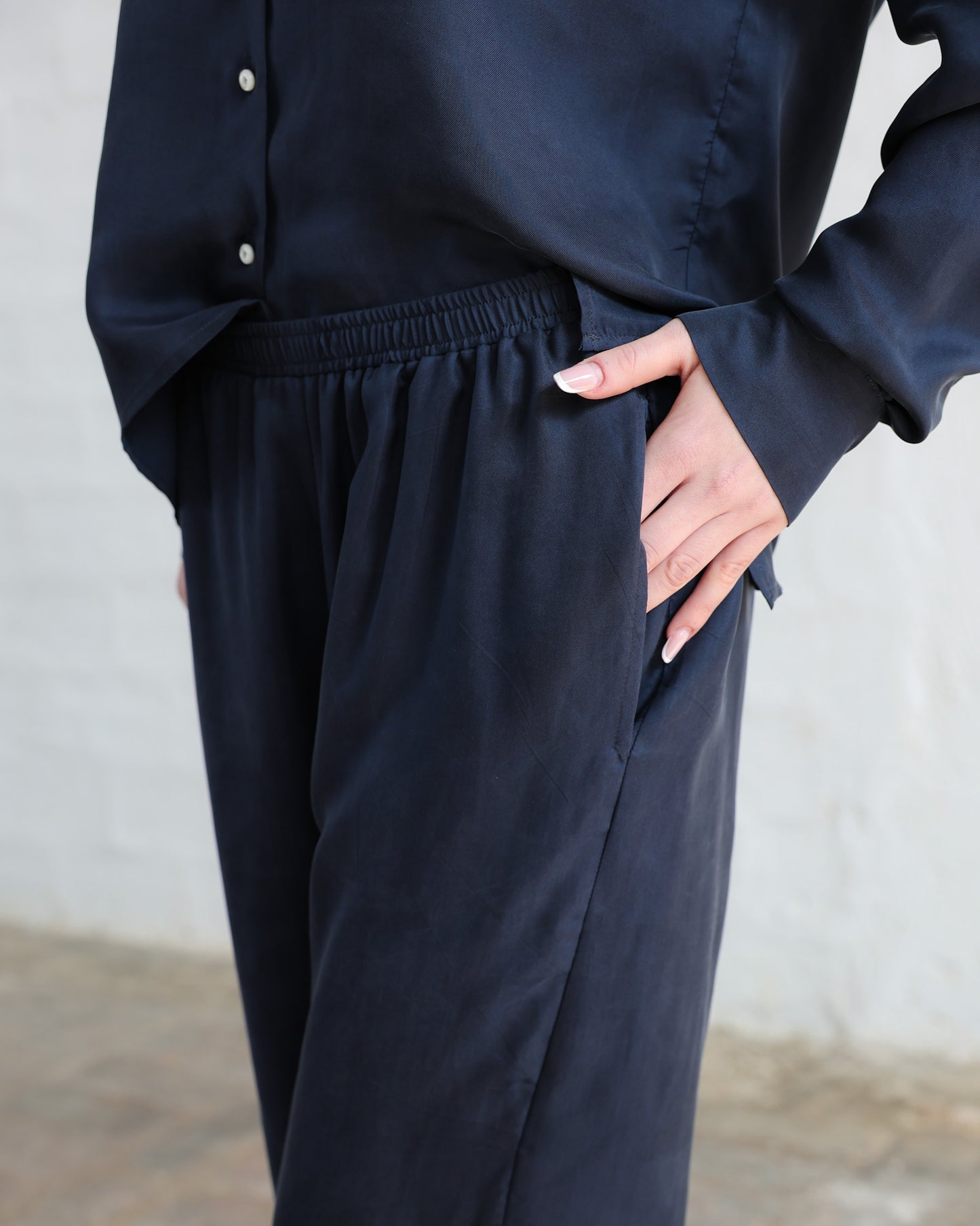 Completo in Twill di Pura Seta — Camicia + Pantalone — Manifattura Artigianale Made in Italy