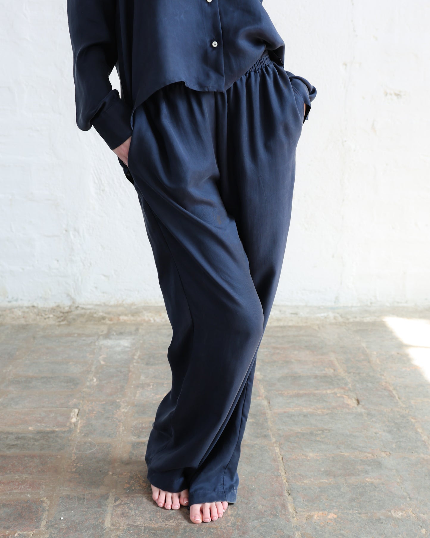 Completo in Twill di Pura Seta — Camicia + Pantalone — Manifattura Artigianale Made in Italy