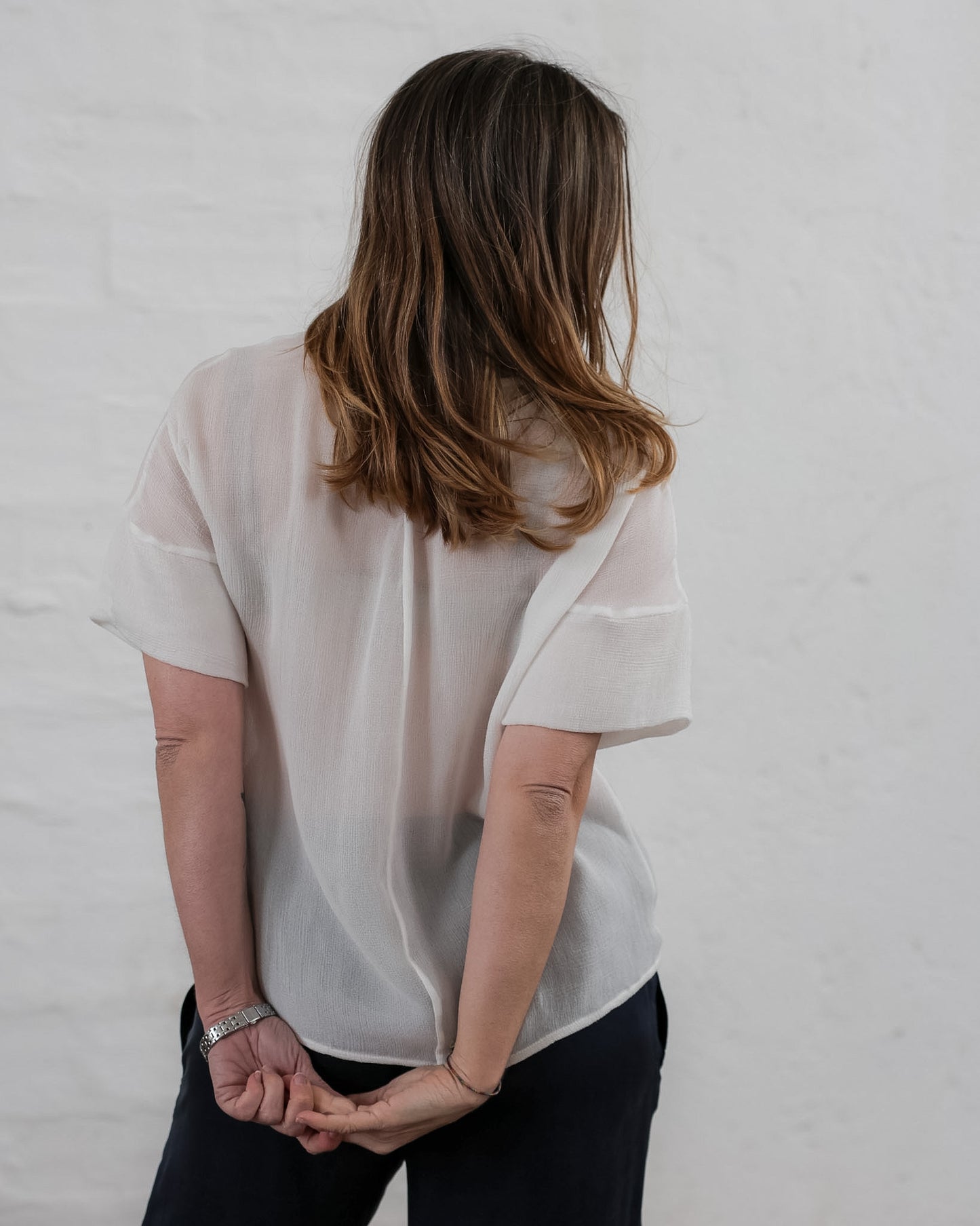 LOVE 35.35 — T-shirt in Tripla Georgette di Pura Seta — Manifattura Marchigiana, Made in Italy