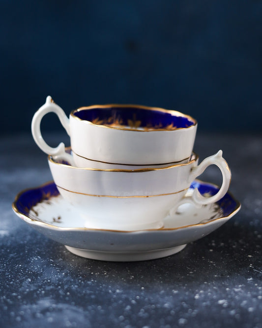 True tris tazze inglesi metà 800 dipinte a mano