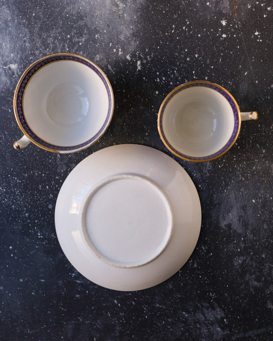 True tris tazze inglesi metà 800 dipinte a mano decoro orientale