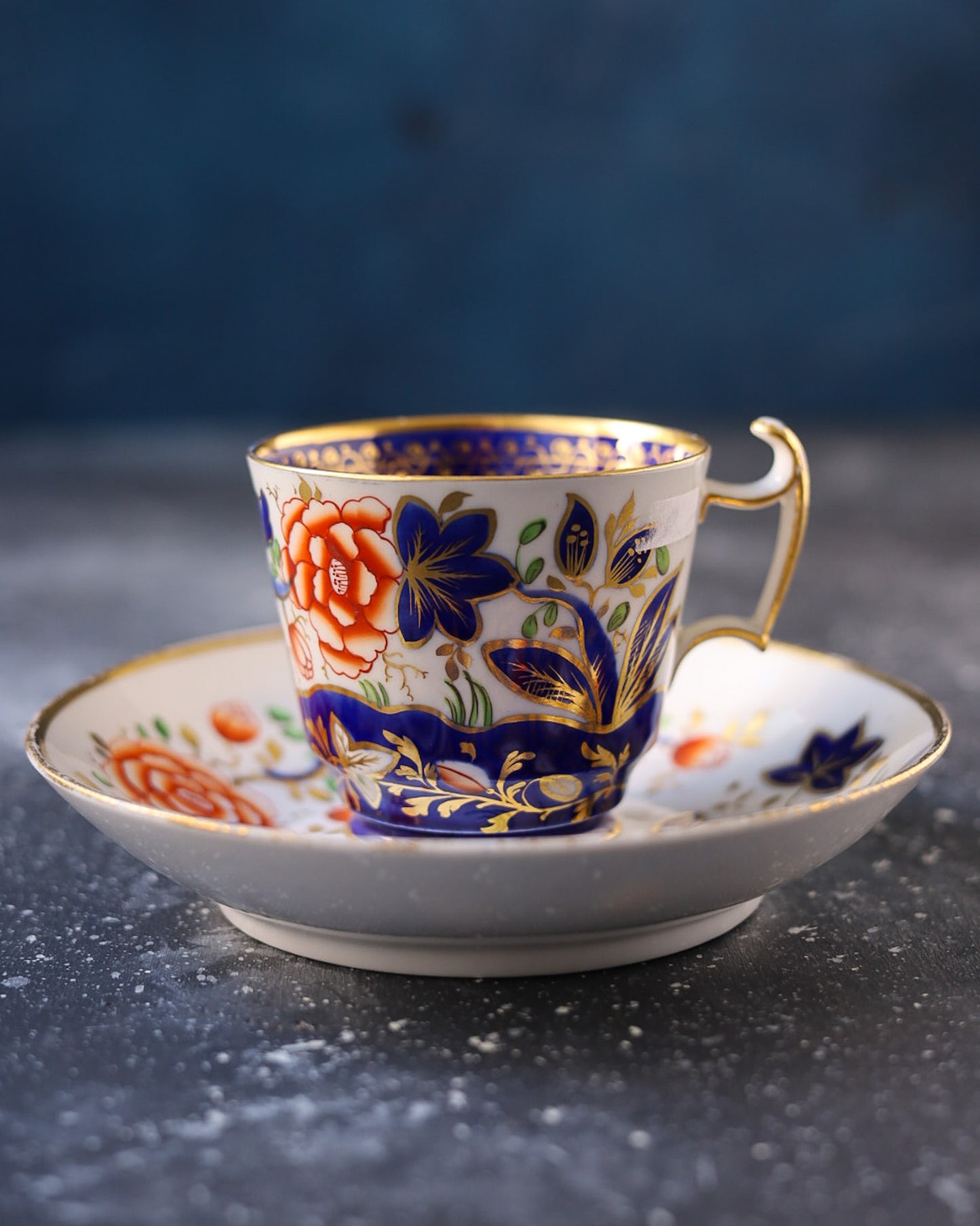 True tris tazze inglesi metà 800 dipinte a mano decoro orientale