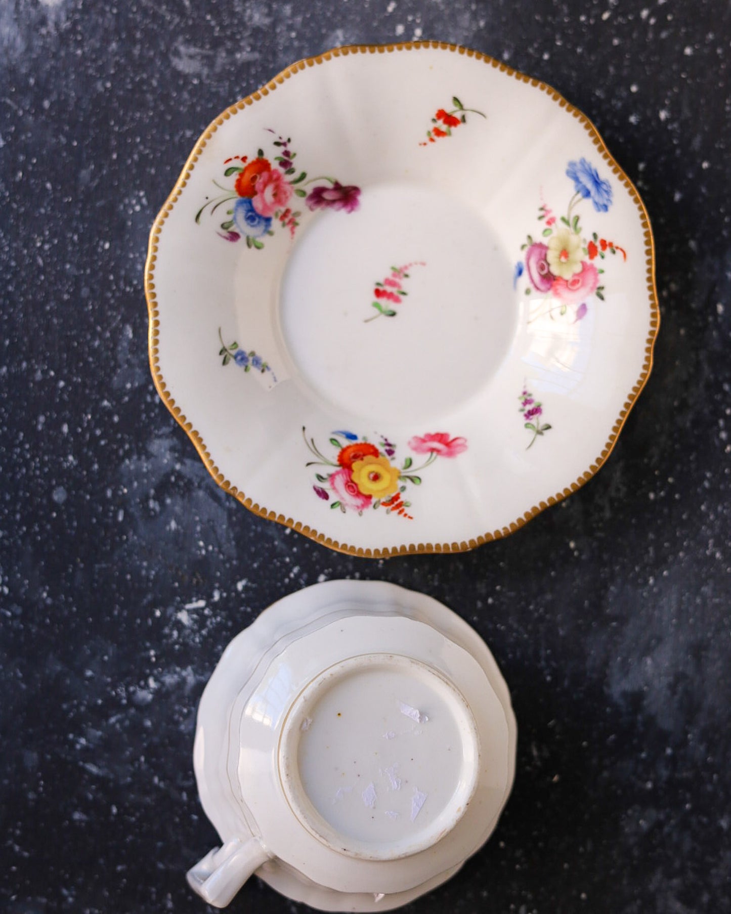 tazza antica primi 800 dipinta a mano piccoli fiori