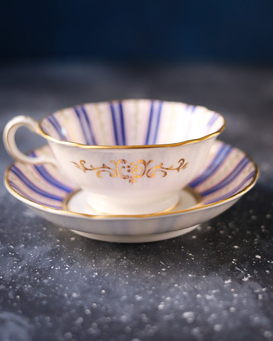 tazza antica primi 800 dipinta a mano a righe