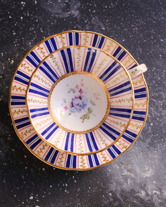 tazza antica primi 800 dipinta a mano a righe