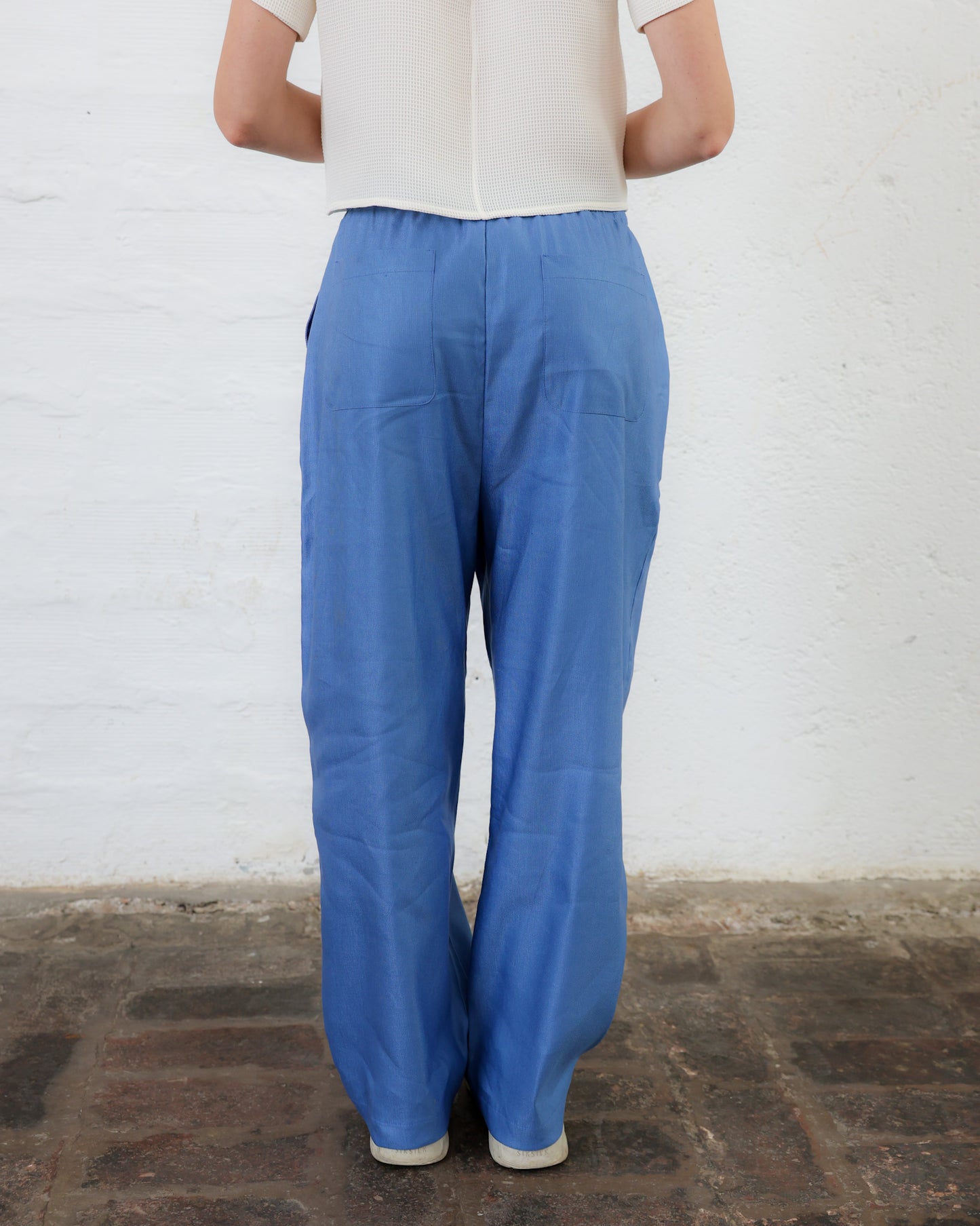 LOVE 44.44 — Pantalone Baggy in Seta e Lino — Manifattura Marchigiana, Made in Italy
