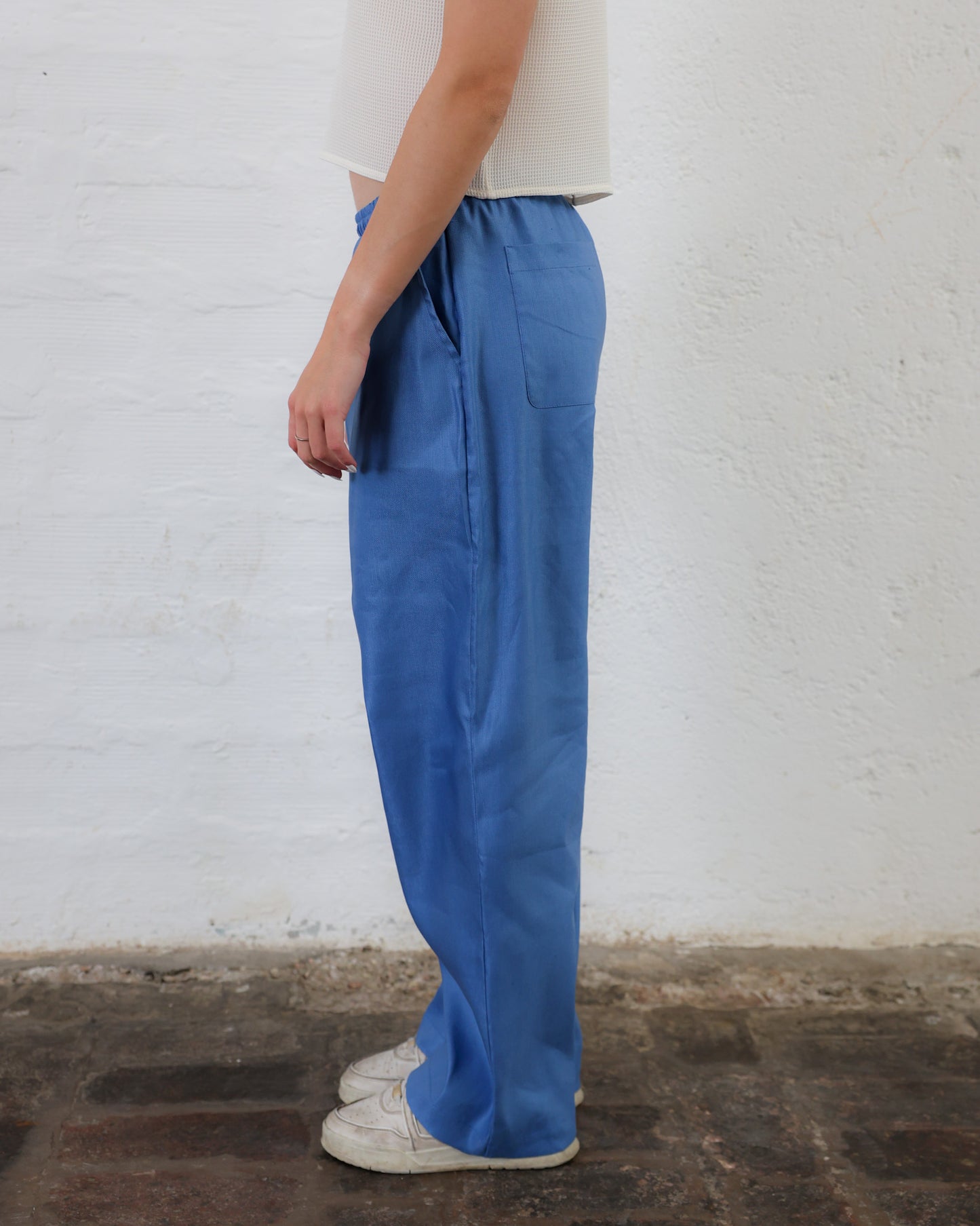 LOVE 44.44 — Pantalone Baggy in Seta e Lino — Manifattura Marchigiana, Made in Italy