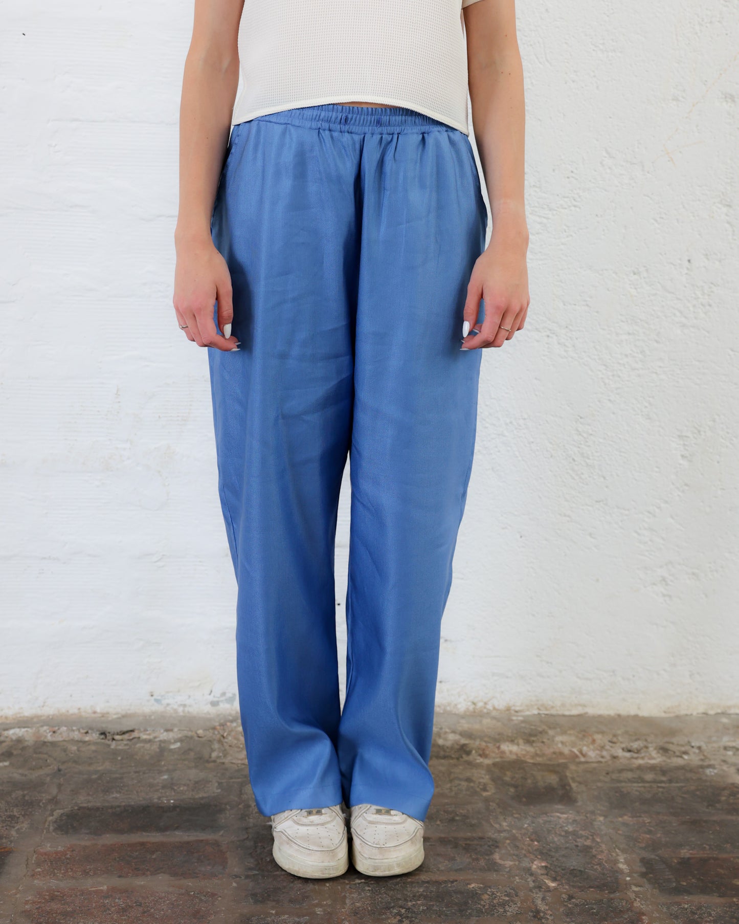 LOVE 44.44 — Pantalone Baggy in Seta e Lino — Manifattura Marchigiana, Made in Italy