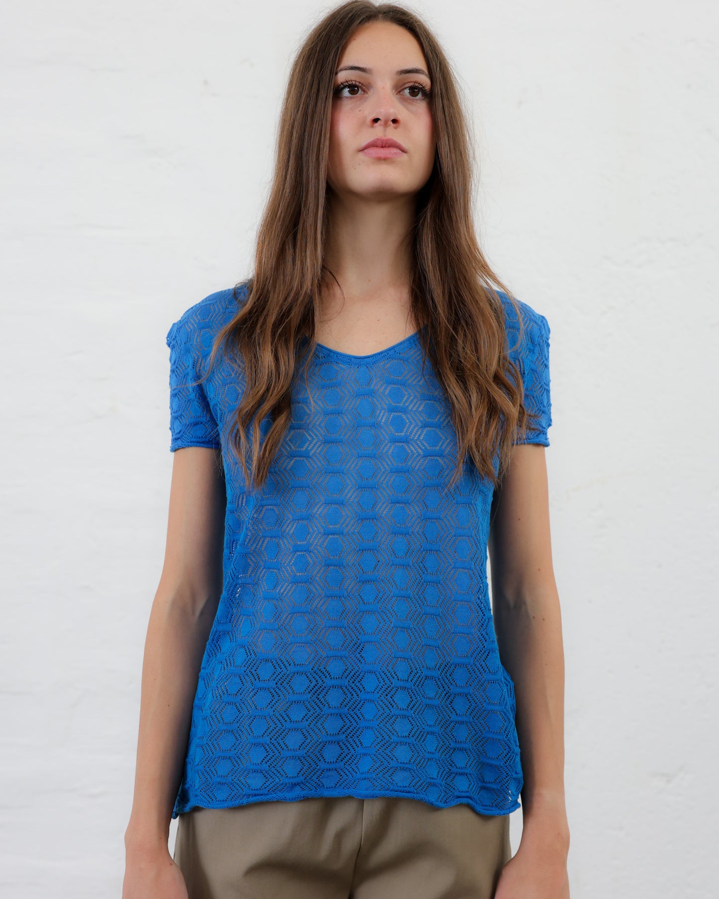 LOVE 24.24 — Top Traforato in Lana Merino e Seta — Filato Cariaggi, Maglificio Veneto, Made in Italy