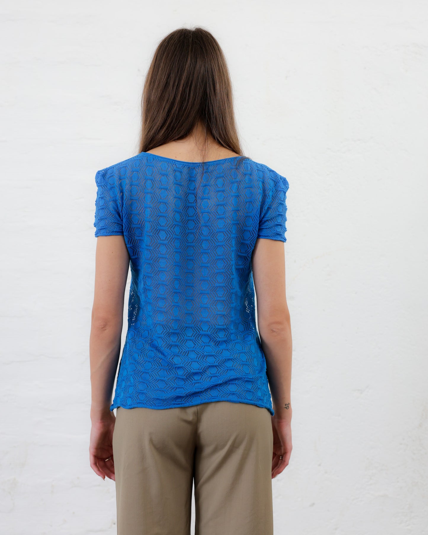 LOVE 24.24 — Top Traforato in Lana Merino e Seta — Filato Cariaggi, Maglificio Veneto, Made in Italy