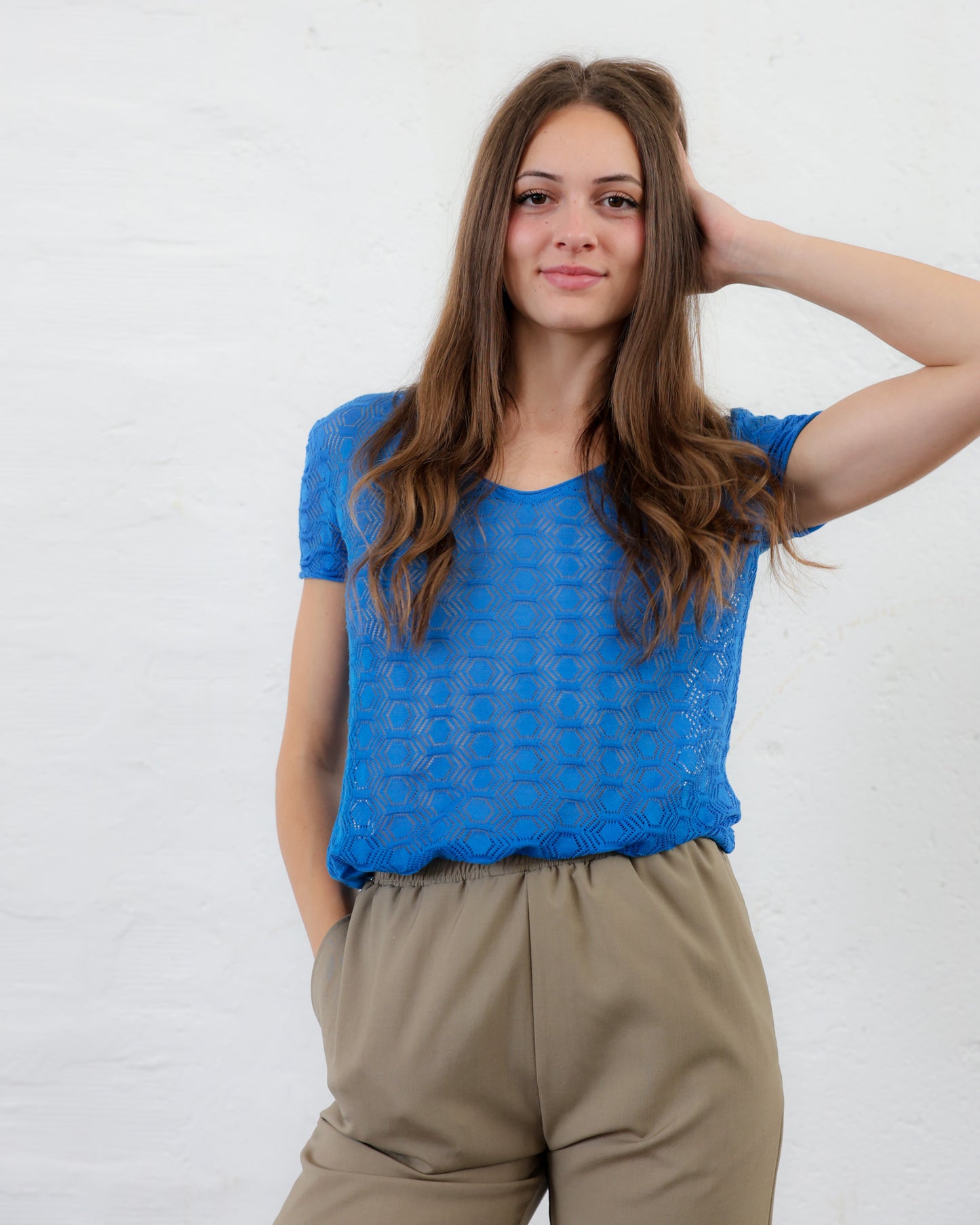 LOVE 24.24 — Top Traforato in Lana Merino e Seta — Filato Cariaggi, Maglificio Veneto, Made in Italy