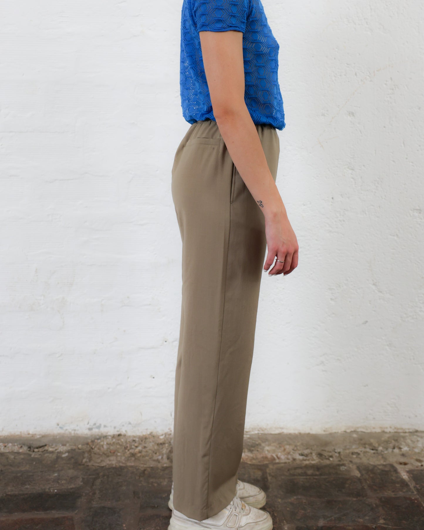 —LOVE 46.46 — Pantalone in fresco lana — Manifattura Marchigiana, Made in Italy Manifattura Artigianale Made in Italy