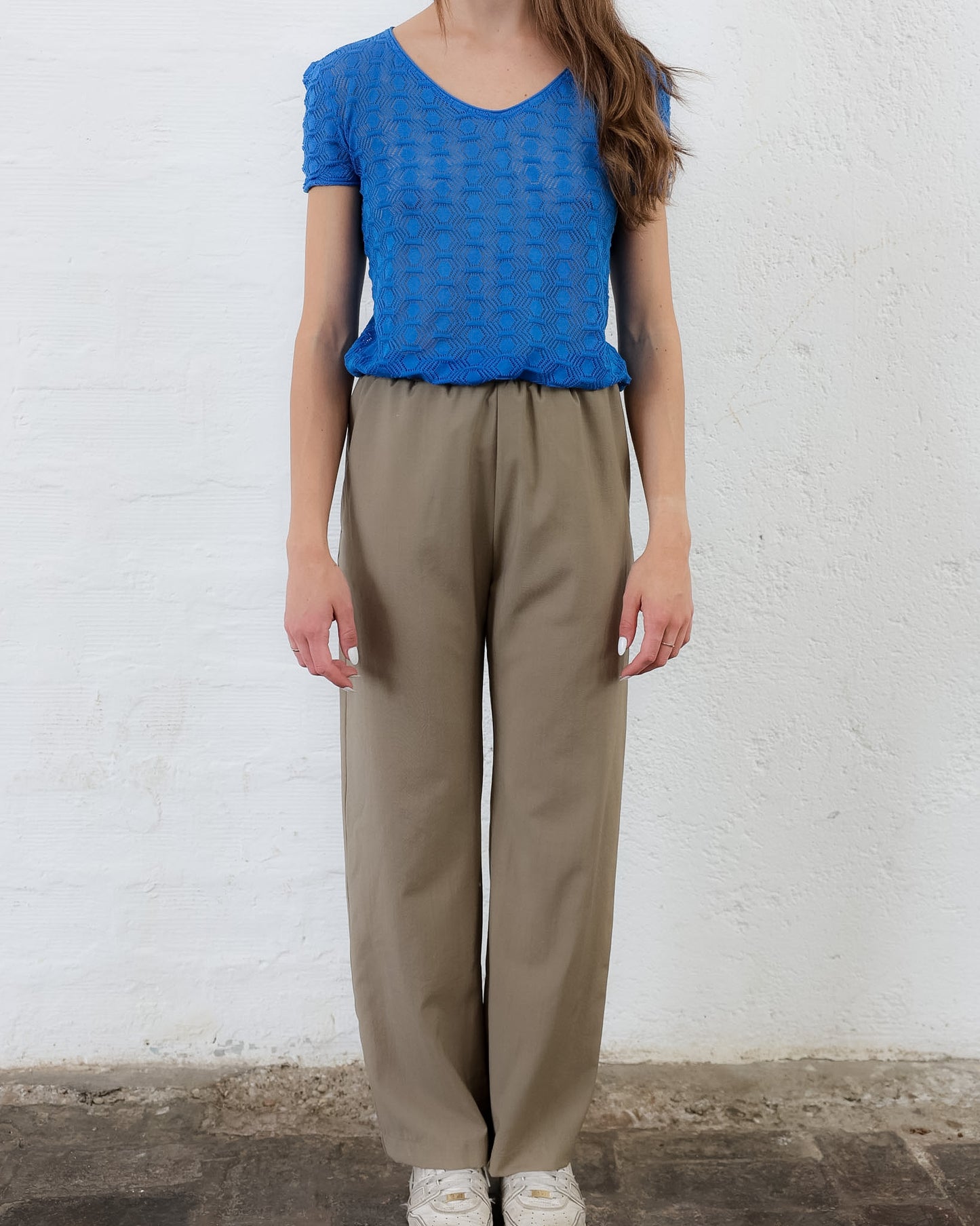 —LOVE 46.46 — Pantalone in fresco lana — Manifattura Marchigiana, Made in Italy Manifattura Artigianale Made in Italy