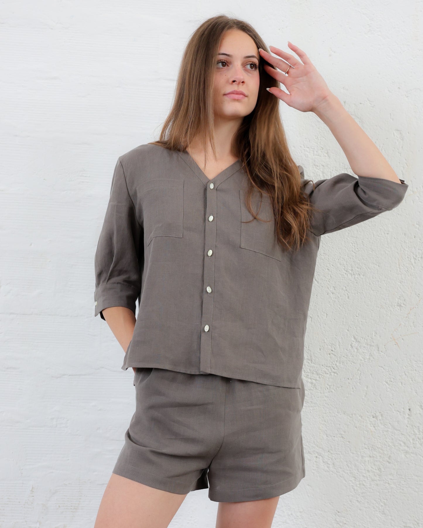 MIRZA 88.88 — Completo in Lino Italiano Camicia + Bermuda — Manifattura Marchigiana, Made in Italy