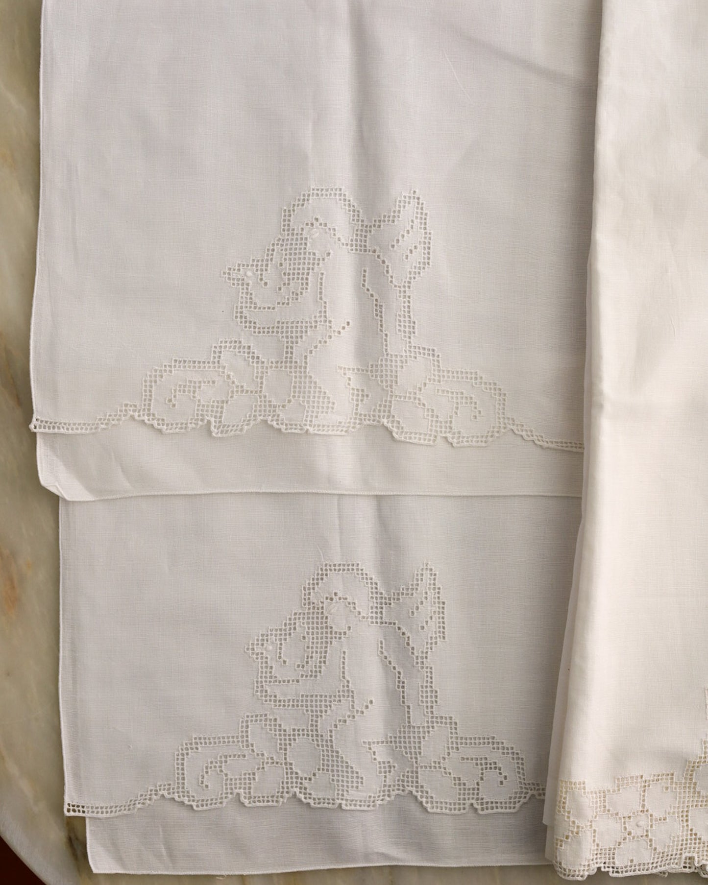 Set di asciugamani in lino sfilato siciliano