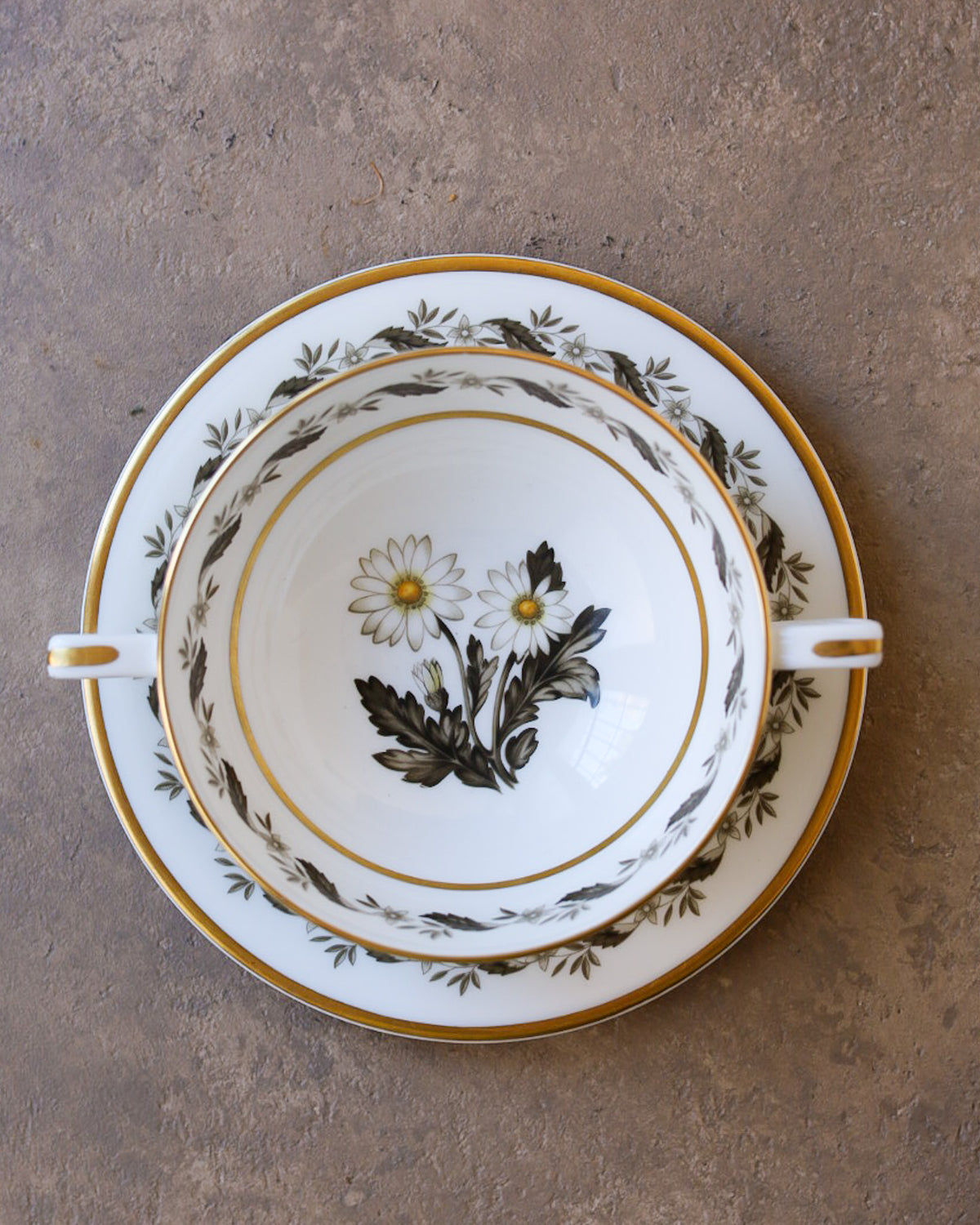 Servizio da Brodo in Porcellana Royal Worcester — Decoro "Bernina" — XX Secolo
