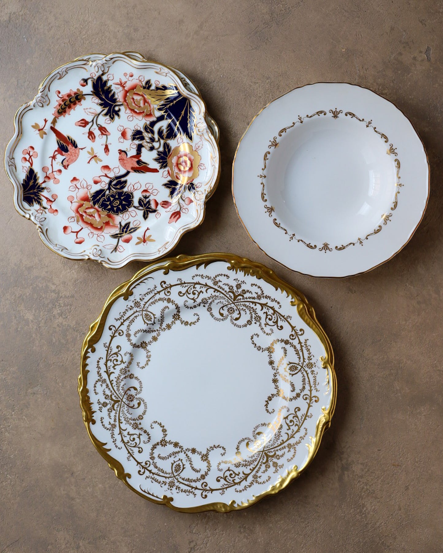 Coppia di Posti Tavola "Mix and Match" — Royal Worcester e Coalport — Porcellana Inglese Fine Bone China
