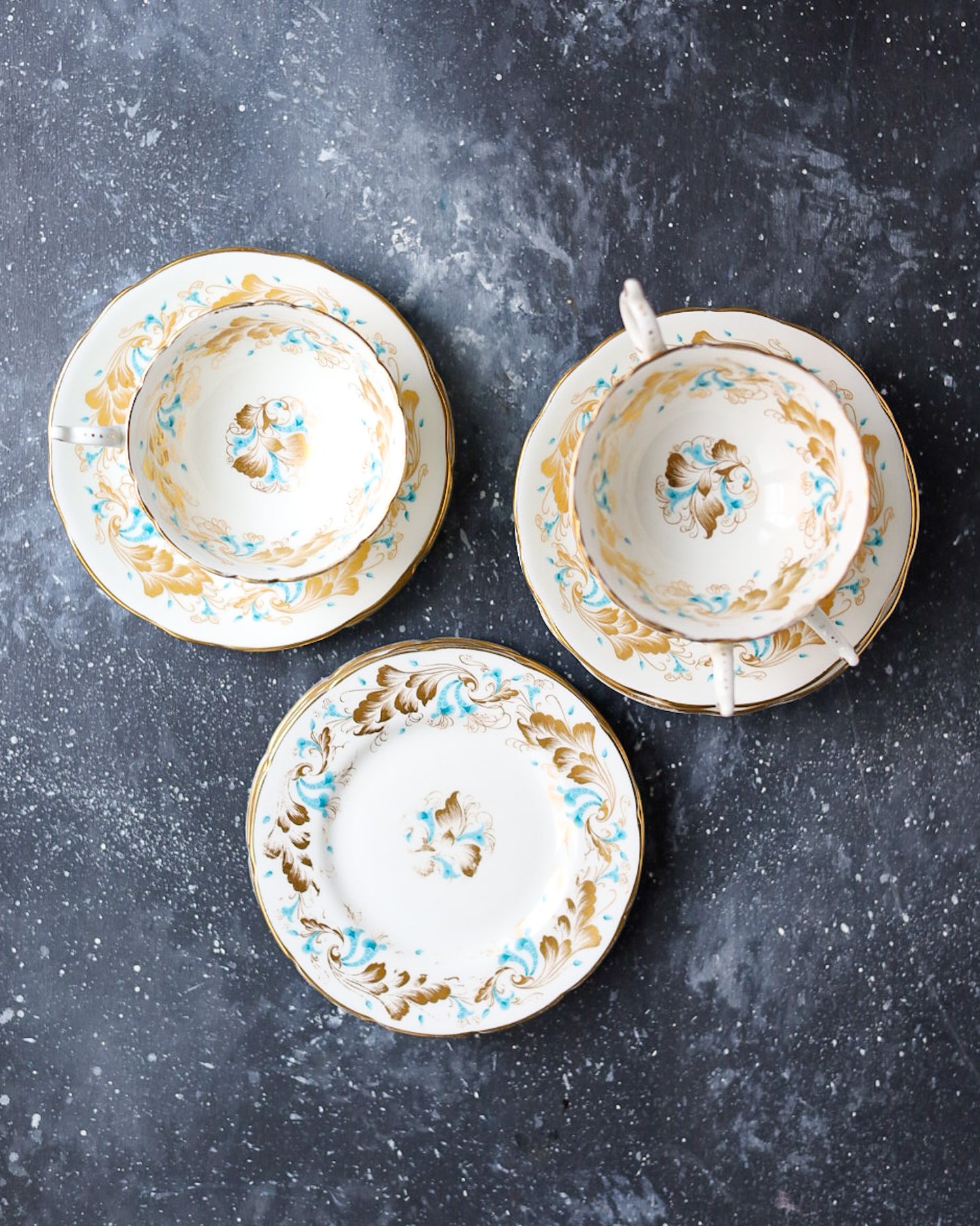 Servizio di piatti con tazze Coalport decoro Strange Orchid