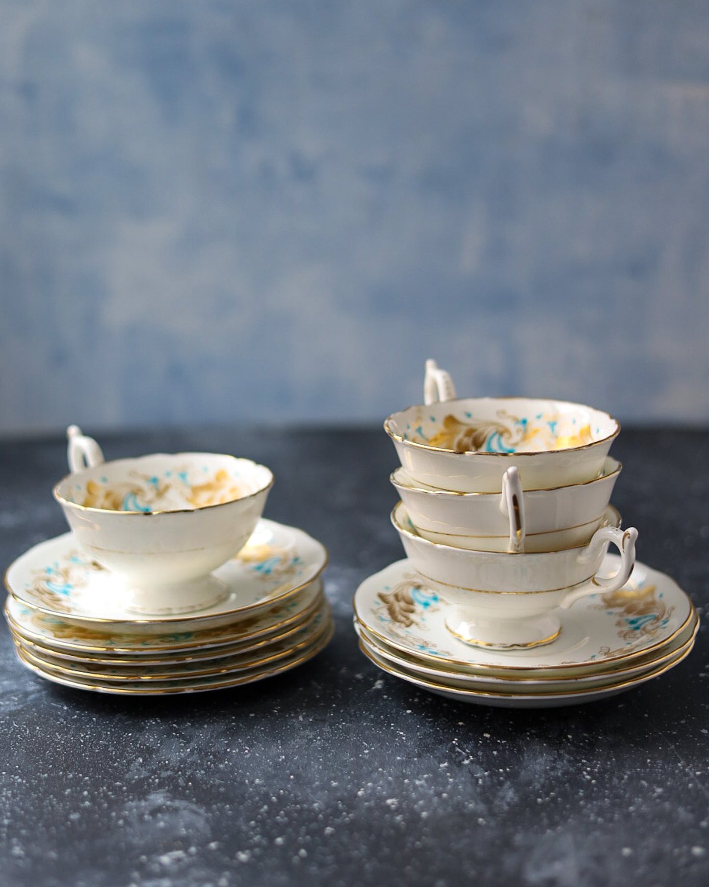 Servizio di piatti con tazze Coalport decoro Strange Orchid