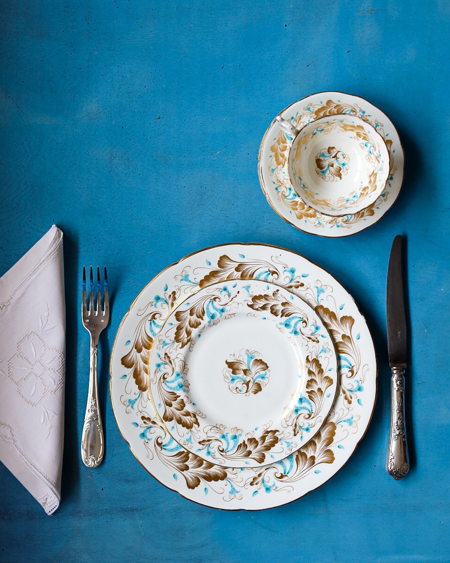 Servizio di piatti con tazze Coalport decoro Strange Orchid