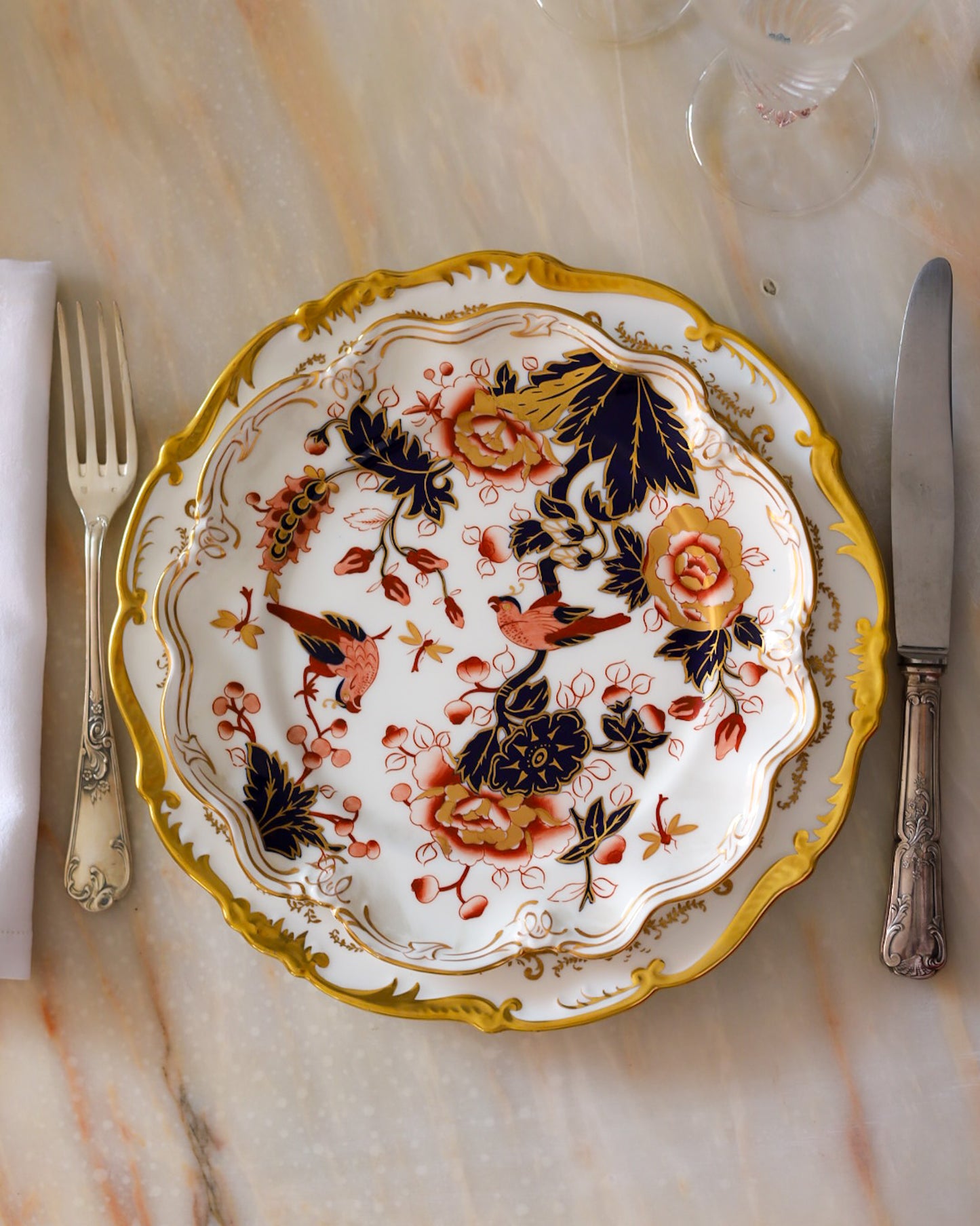 Coppia di Posti Tavola "Mix and Match" — Royal Worcester e Coalport — Porcellana Inglese Fine Bone China