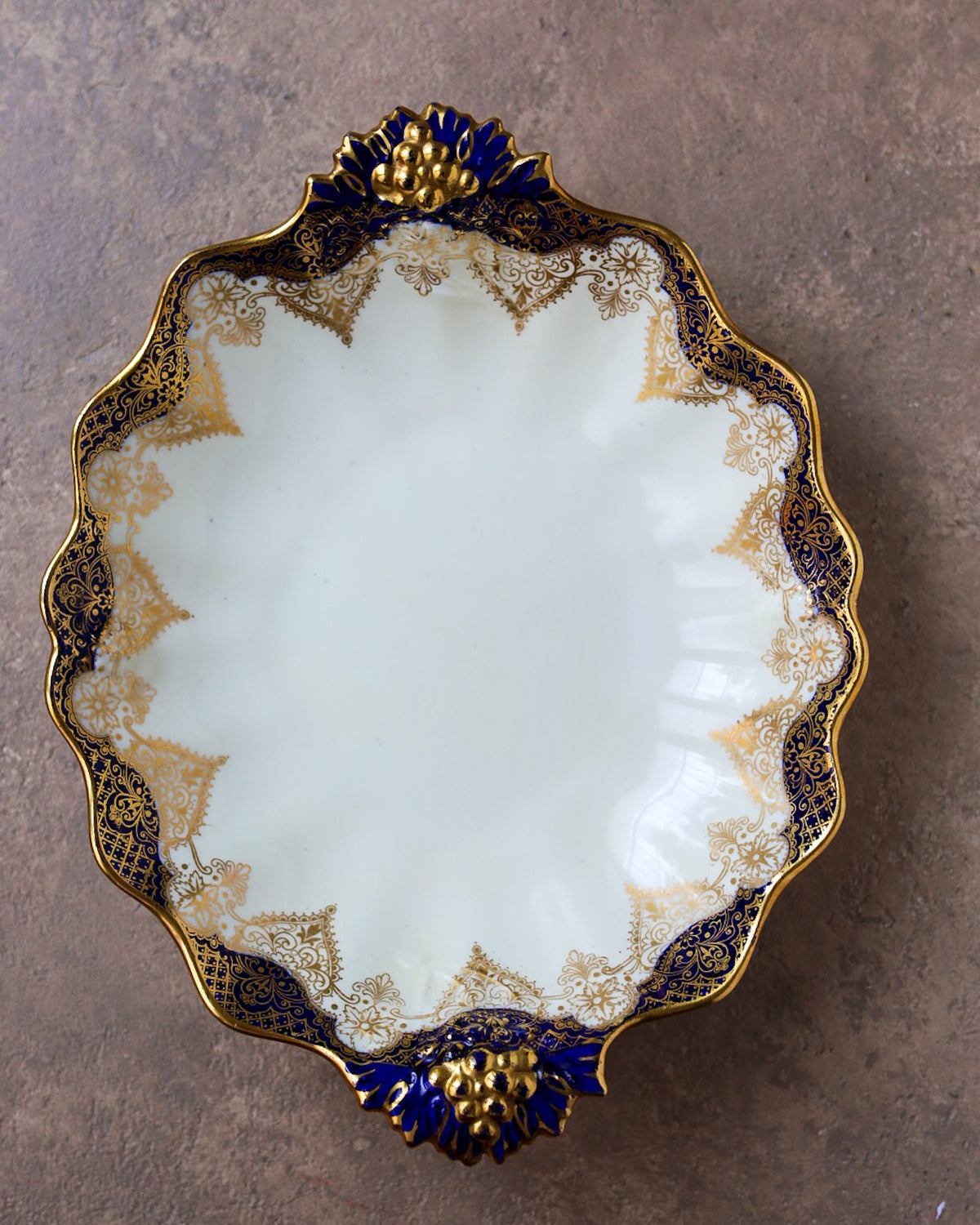 Set Tête-à-Tête da Colazione Hammersley — Porcellana Inglese con Filettature Cobalto e Oro — Stoke-on-Trent