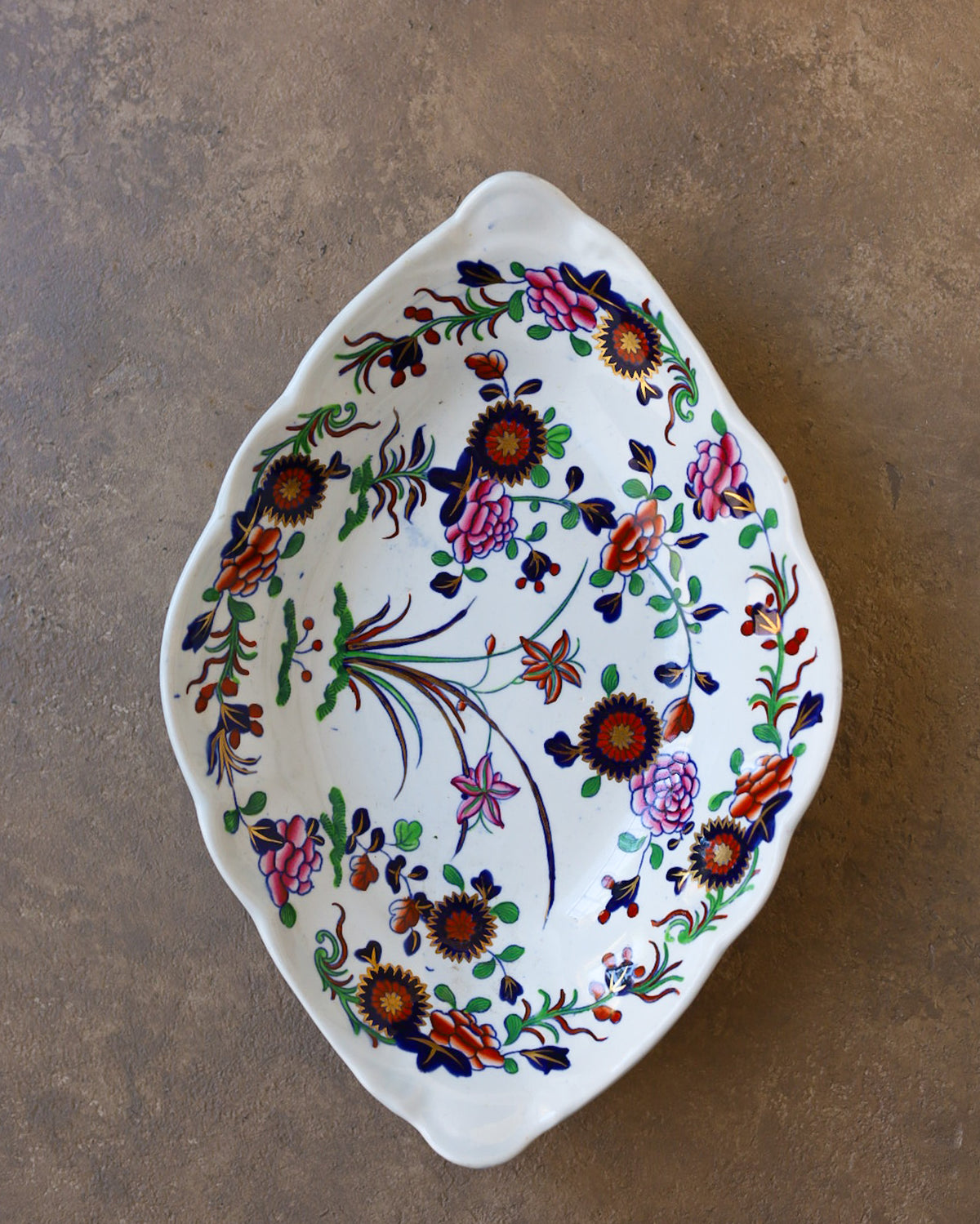 Vassoietto Imari Spode — Porcellana Dipinta a Mano — Pieno XIX Secolo