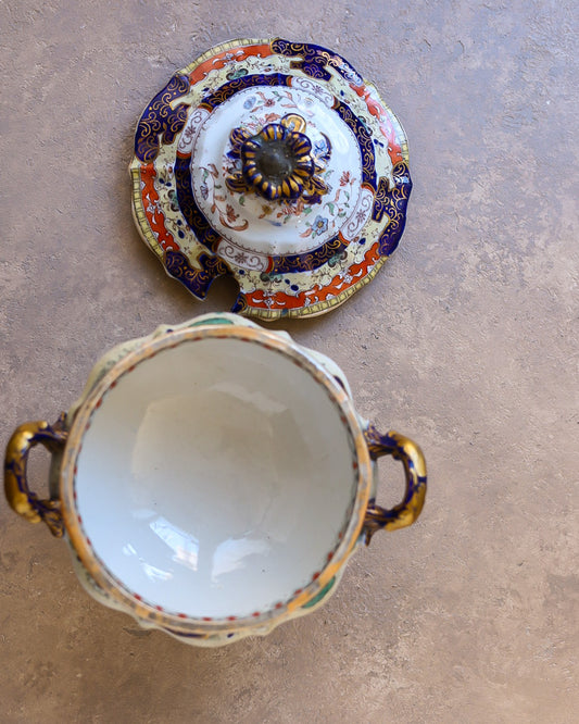 Salsiera in Ironstone Mason's — Decoro Imari Dipinto a Mano — Inghilterra XIX Secolo