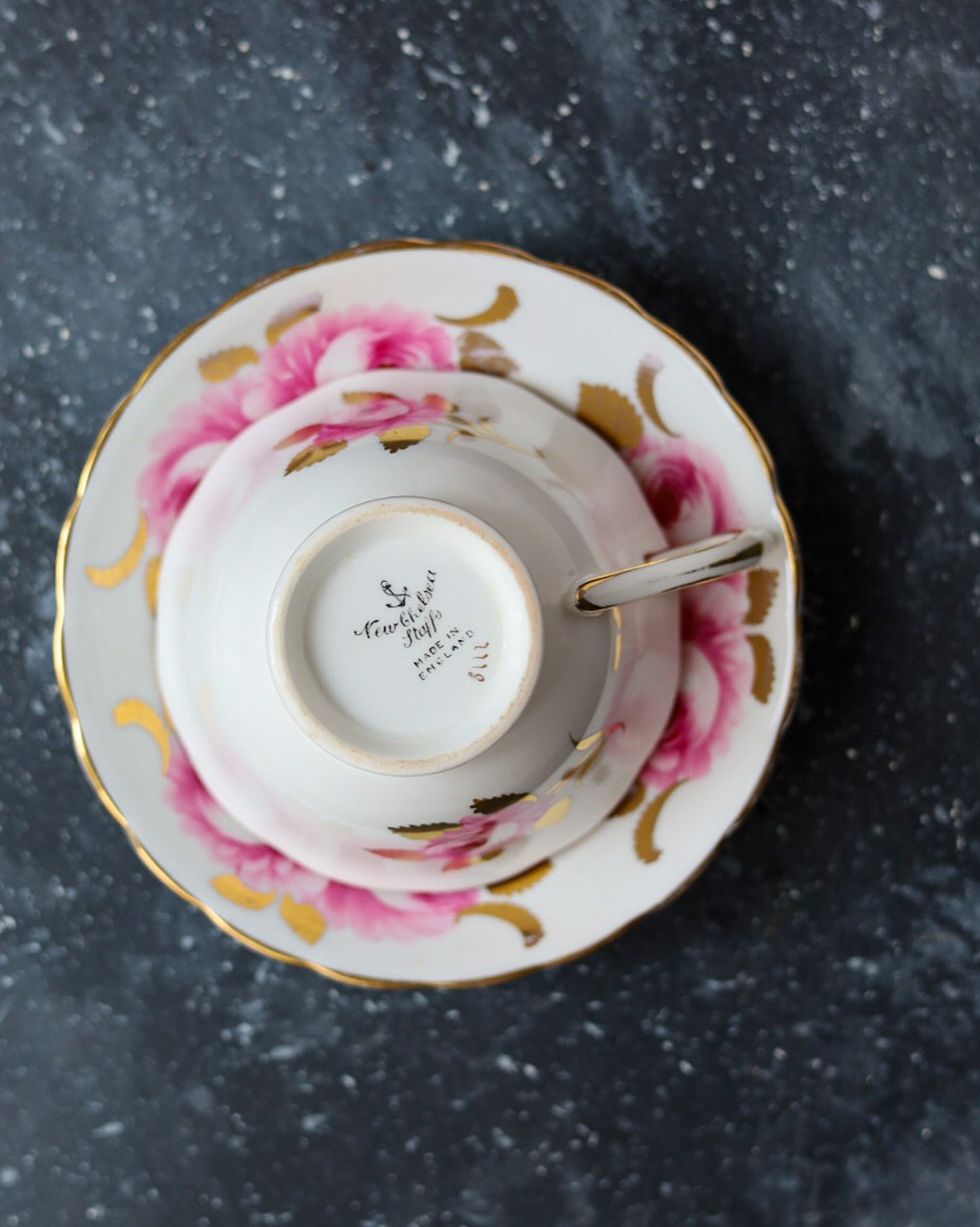 Set di 4 tazze da tè new chelsea staffs dipinto a mano