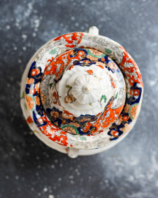 Zuccheriera Mason's Ironstone - Decoro Imari Pattern - Primi/Metà 1800