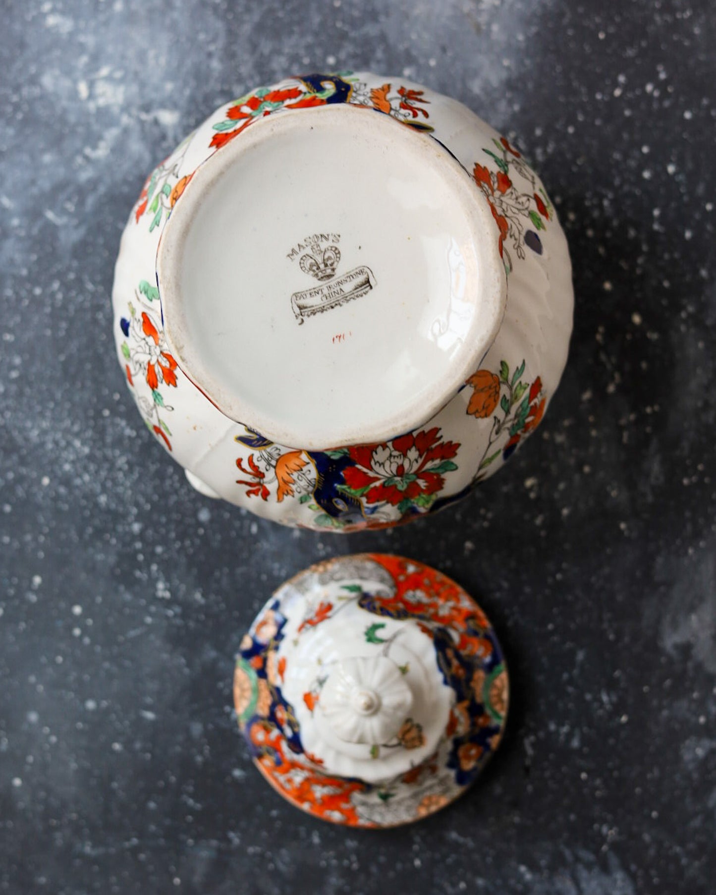 Zuccheriera Mason's Ironstone - Decoro Imari Pattern - Primi/Metà 1800