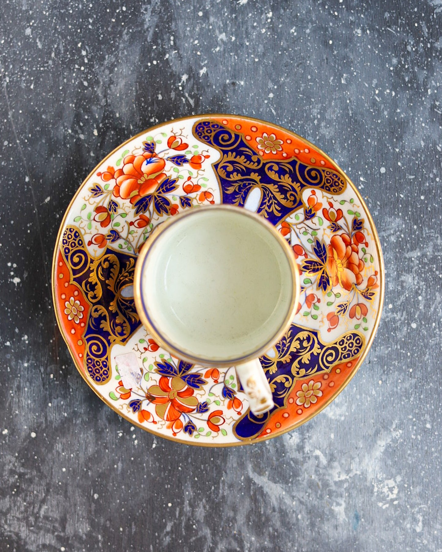 Tazzina da Caffè/Cioccolata con Piattino - Stile Imari - Bone China - Epoca Regency, Primi 1800