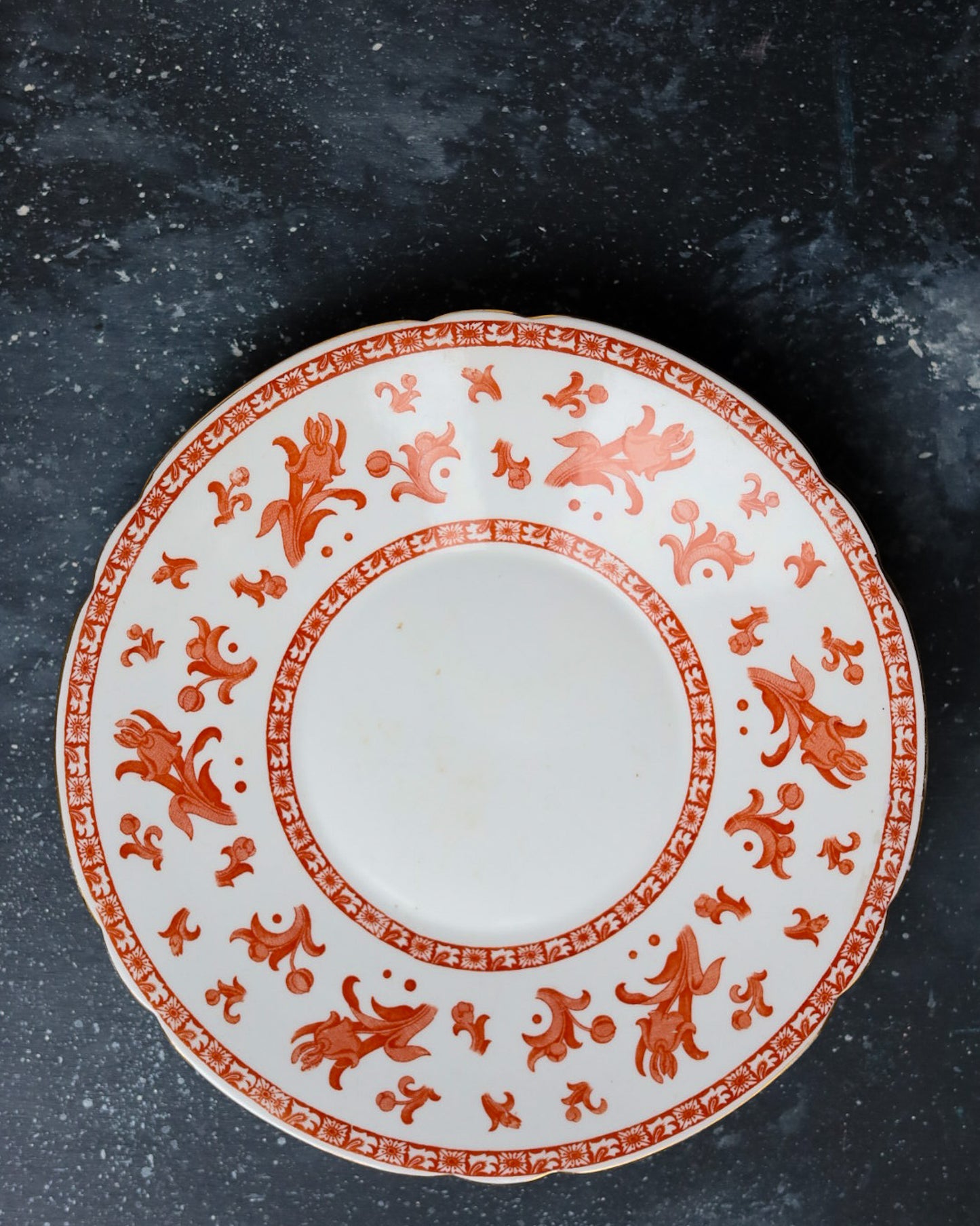 Set di 4 Trio The Foley China - Decoro Orientale Rosso Ferro - Bone China - Inghilterra, Fine 1800/Inizi 1900