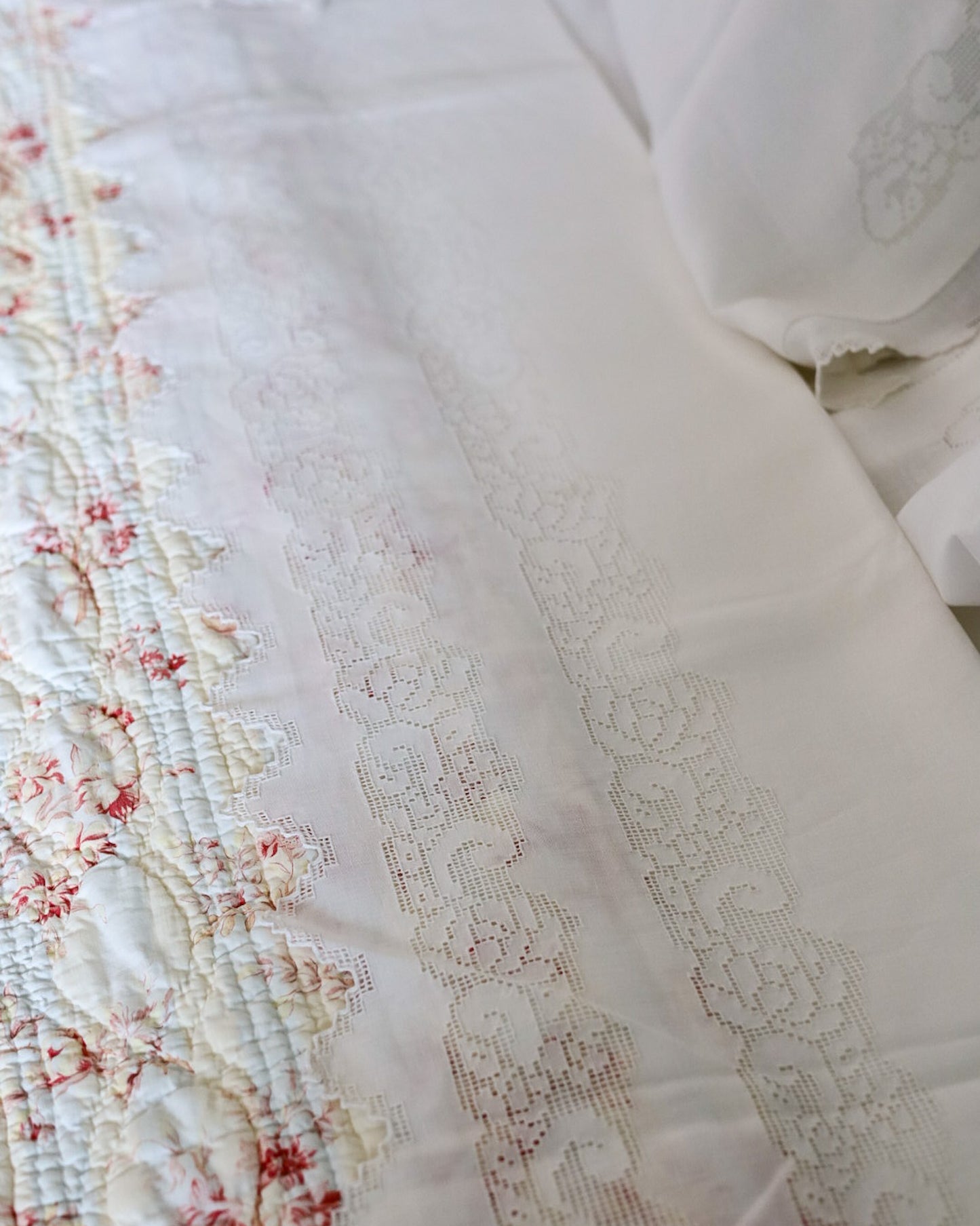 Lenzuolo in lino bianco sfilato siciliano matrimoniale nuovo in scatola