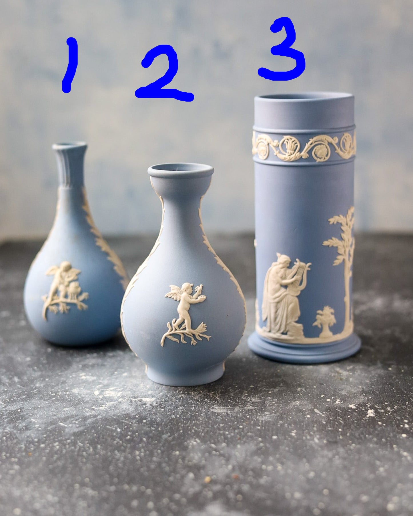 Vasi Decorativi Wedgwood Jasperware - Collezione Neoclassica - Blu Classico - Inghilterra