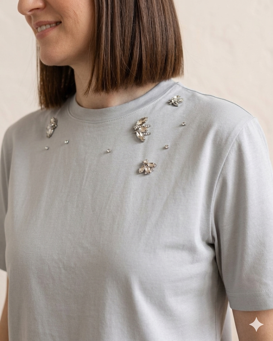 HYP31.31 — T-shirt in Cotone Filo di Scozia — Ricamo a Mano, Manifattura Made in Italy - special