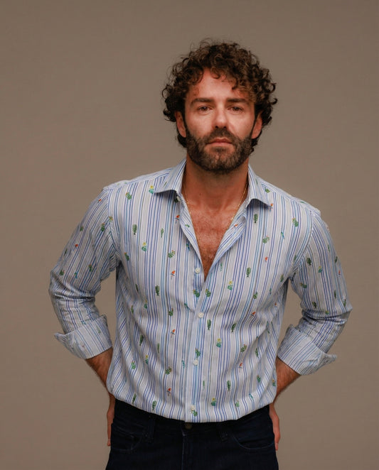 Camicia Uomo in Popeline di Cotone Stampato — Edizione Limitata