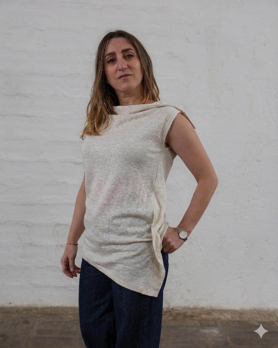 LOVE 21.21 — Canotta in Lino e Seta Tussah — Maglificio Artigianale Veneto, Made in Italy