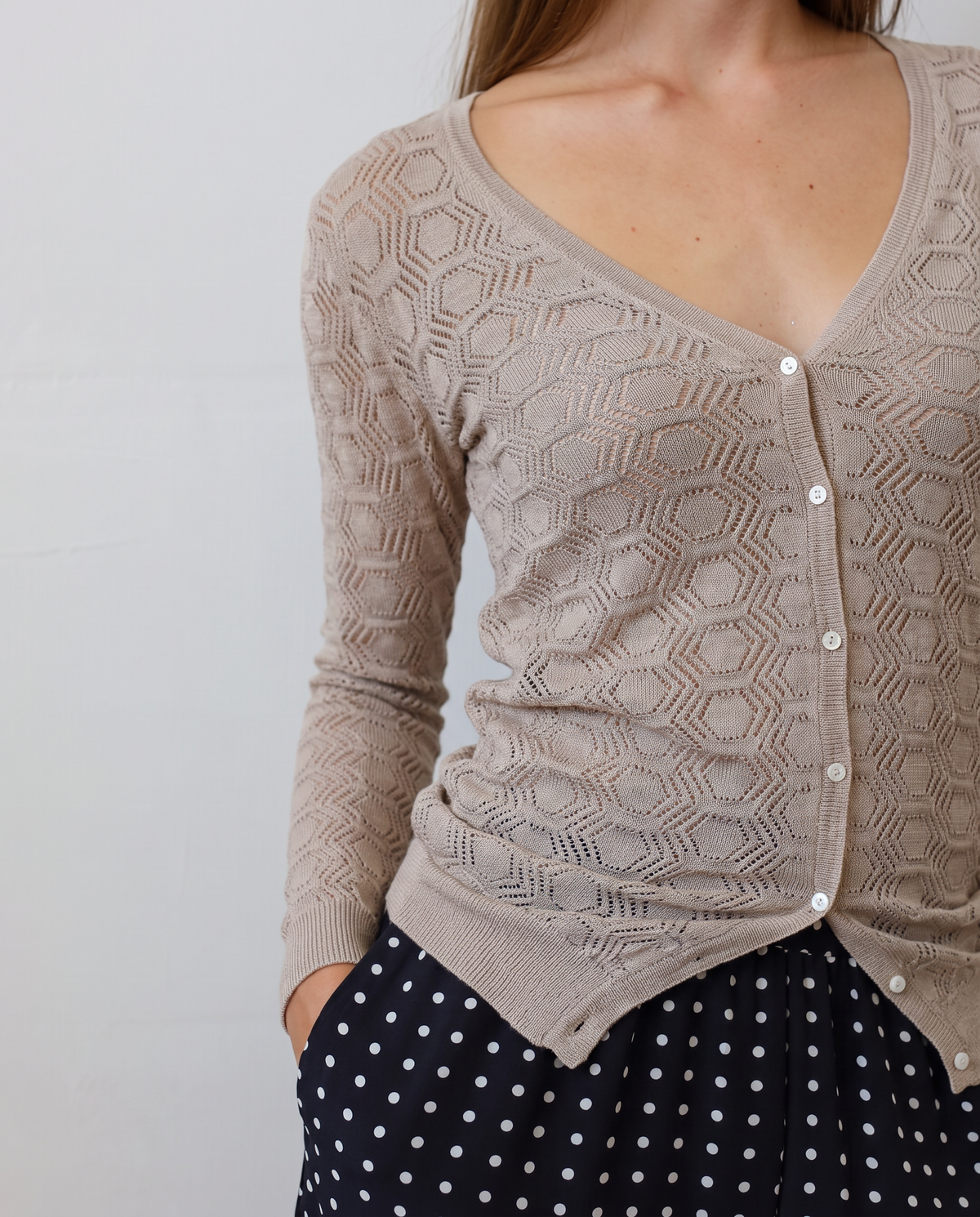 TUYOU 23.23 — Cardigan in Pizzo di Lana ExtraFine Merino — Zegna Baruffa, Maglificio Veneto, Made in Italy
