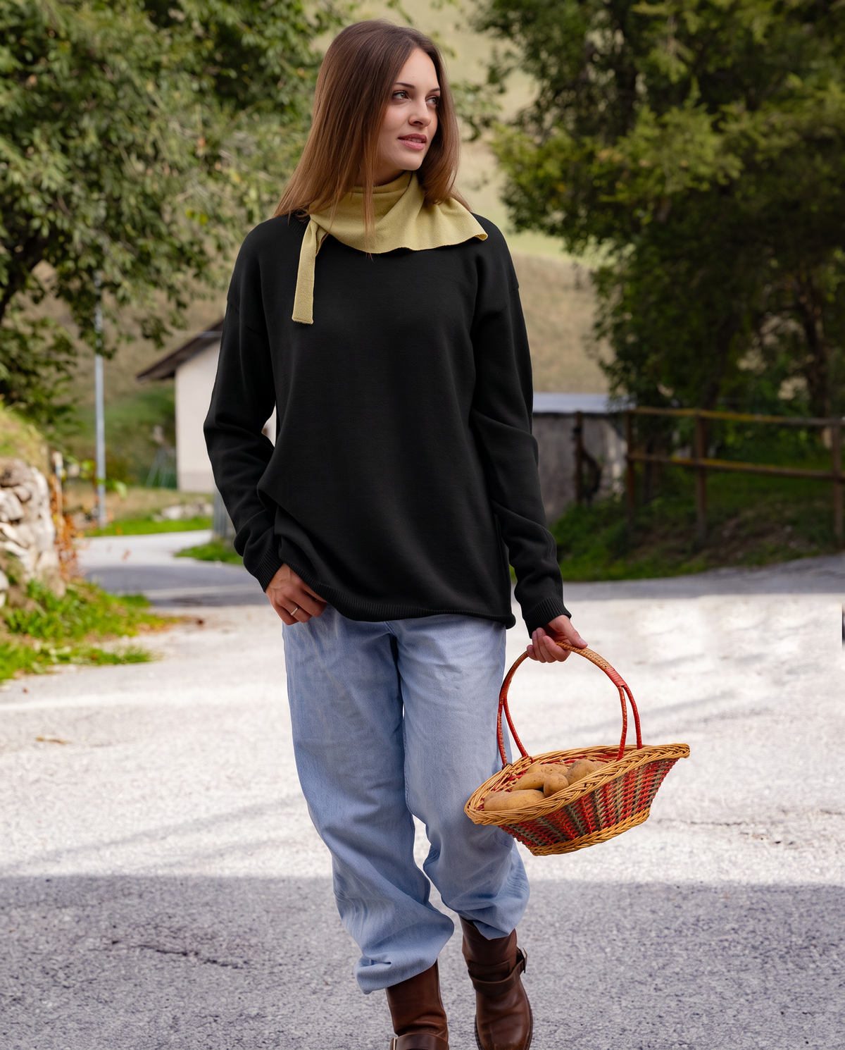 ROSA 22.22 — Maglia girocollo in lana vergine Botto Giuseppe 140s, finezza 7 — Laboratorio artigianale veneto, Made in Italy