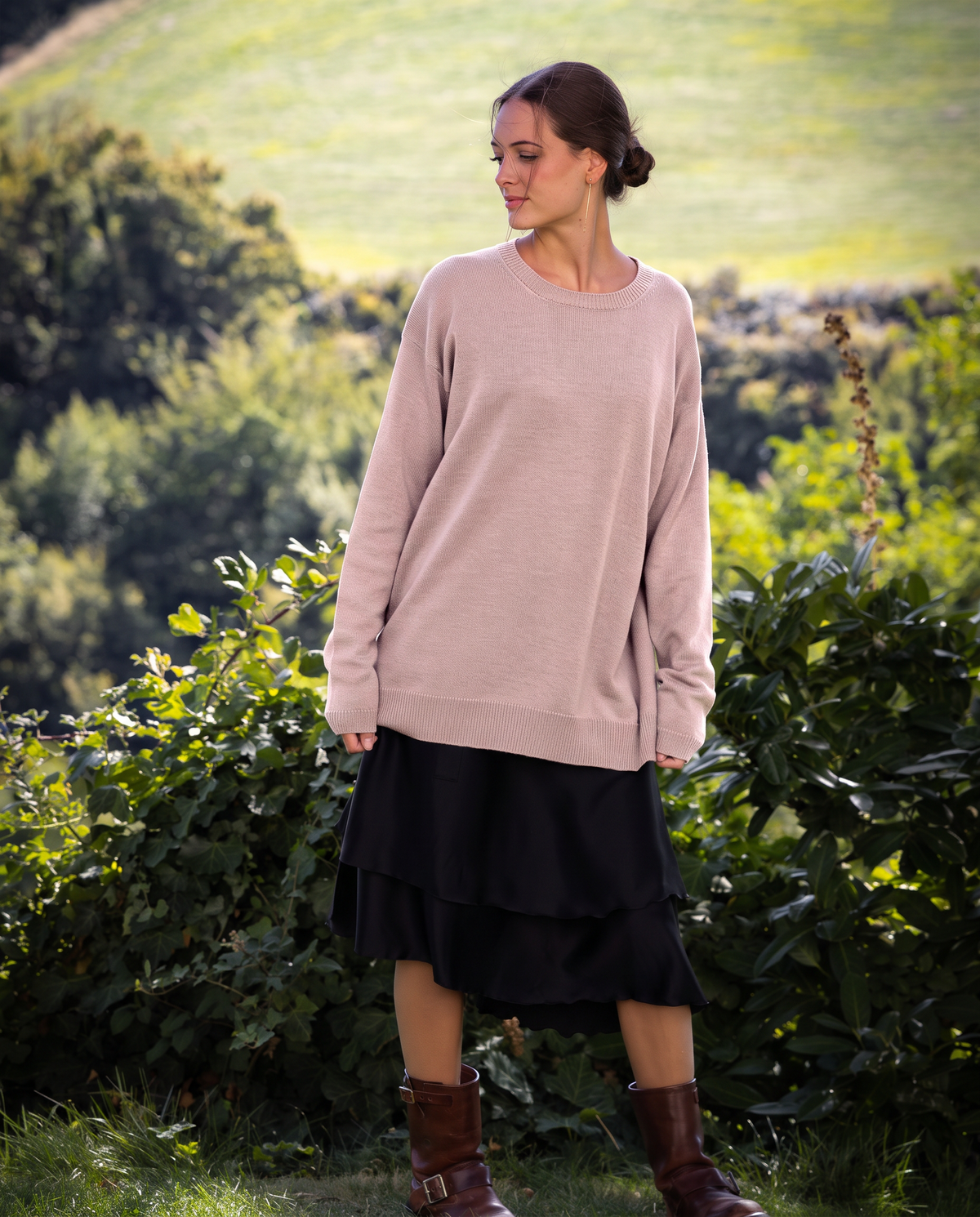 ROSA 22.22 — Maglia girocollo in lana vergine Botto Giuseppe 140s, finezza 7 — Laboratorio artigianale veneto, Made in Italy