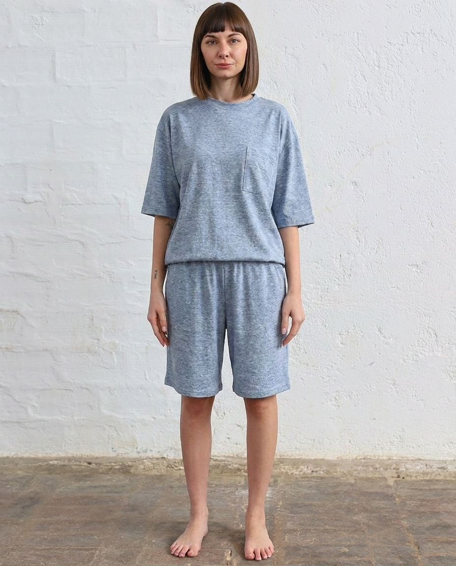 MIRZA 55.55 — Pigiama in Jersey di Lino 100% — Made in Italy
