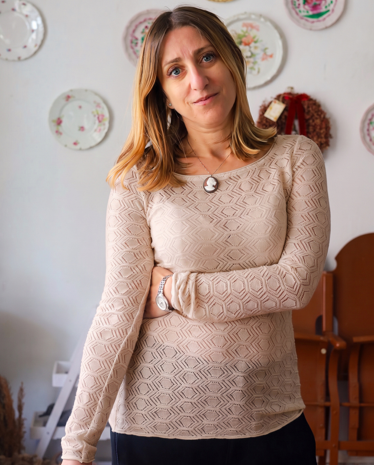 TUYOU 27.27 — Maglia Manica Lunga in Pizzo a Rombi Lana ExtraFine Merino — Zegna Baruffa, Maglificio Veneto, Made in Italy
