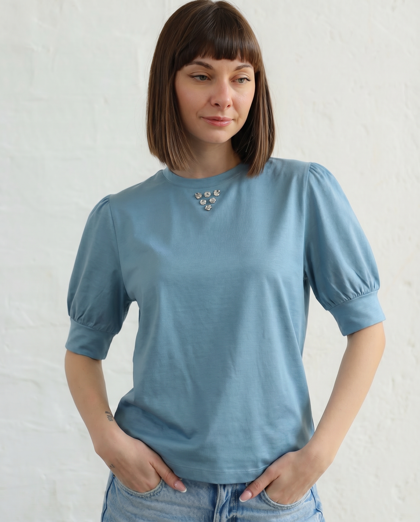 HYP31.31 — T-shirt in Cotone Filo di Scozia — Ricamo a Mano, Manifattura Made in Italy - special