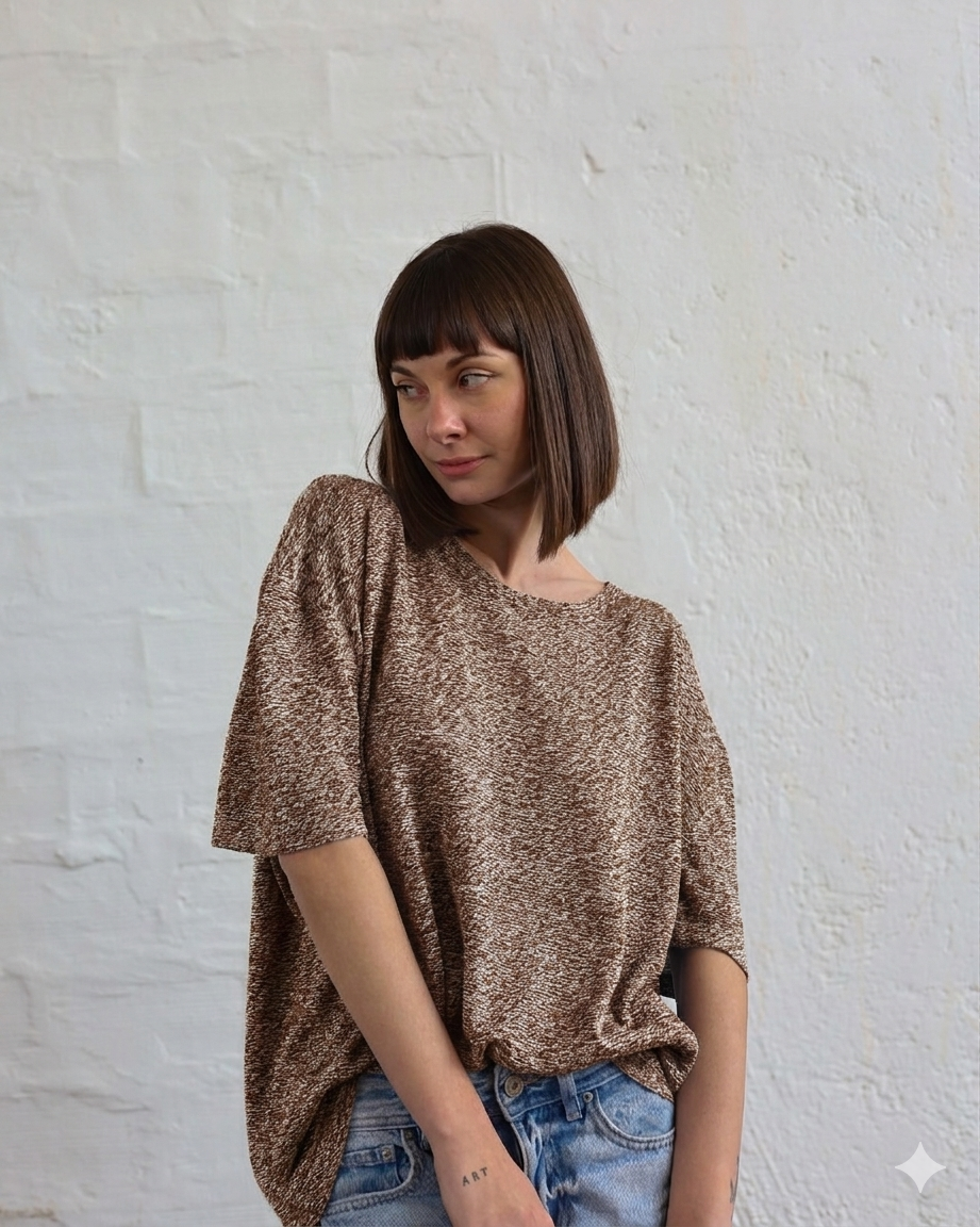 LOVE 23.23 — T-shirt in Lino e Seta Tussah — Maglificio Artigianale Veneto, Made in Italy