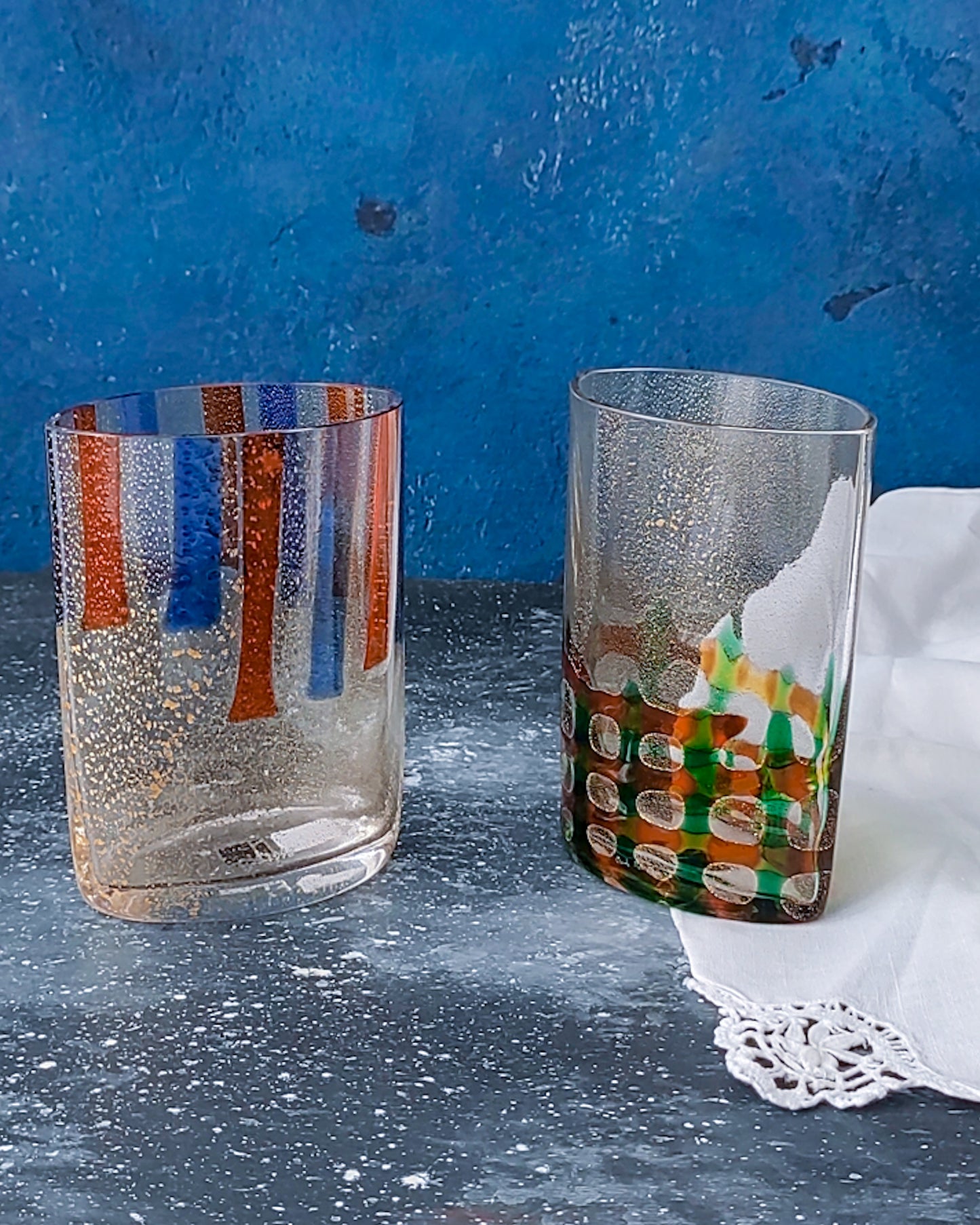 Coppia bicchieri murano acqua Carlo Moretti